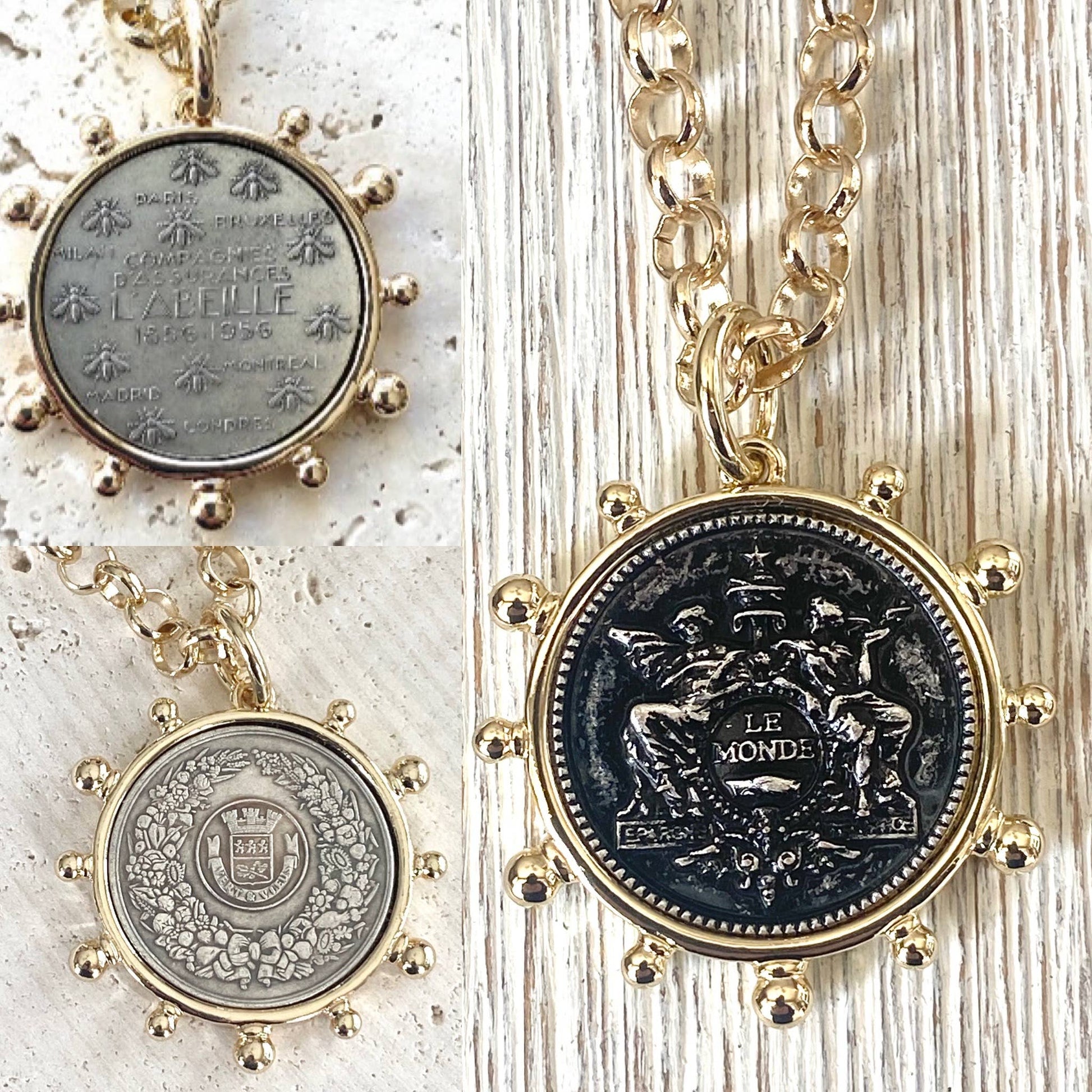 Le Monde French Coin Necklace
