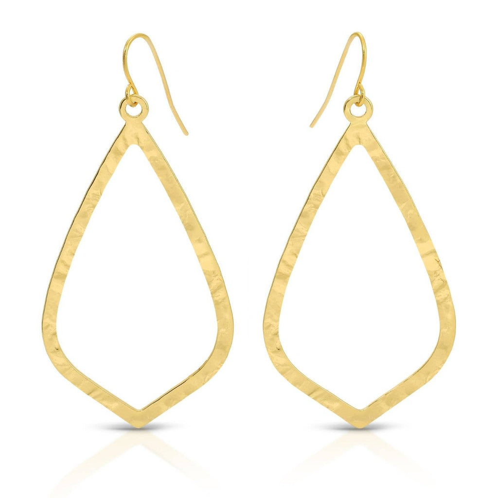 Long Textured Teardrop Earrings