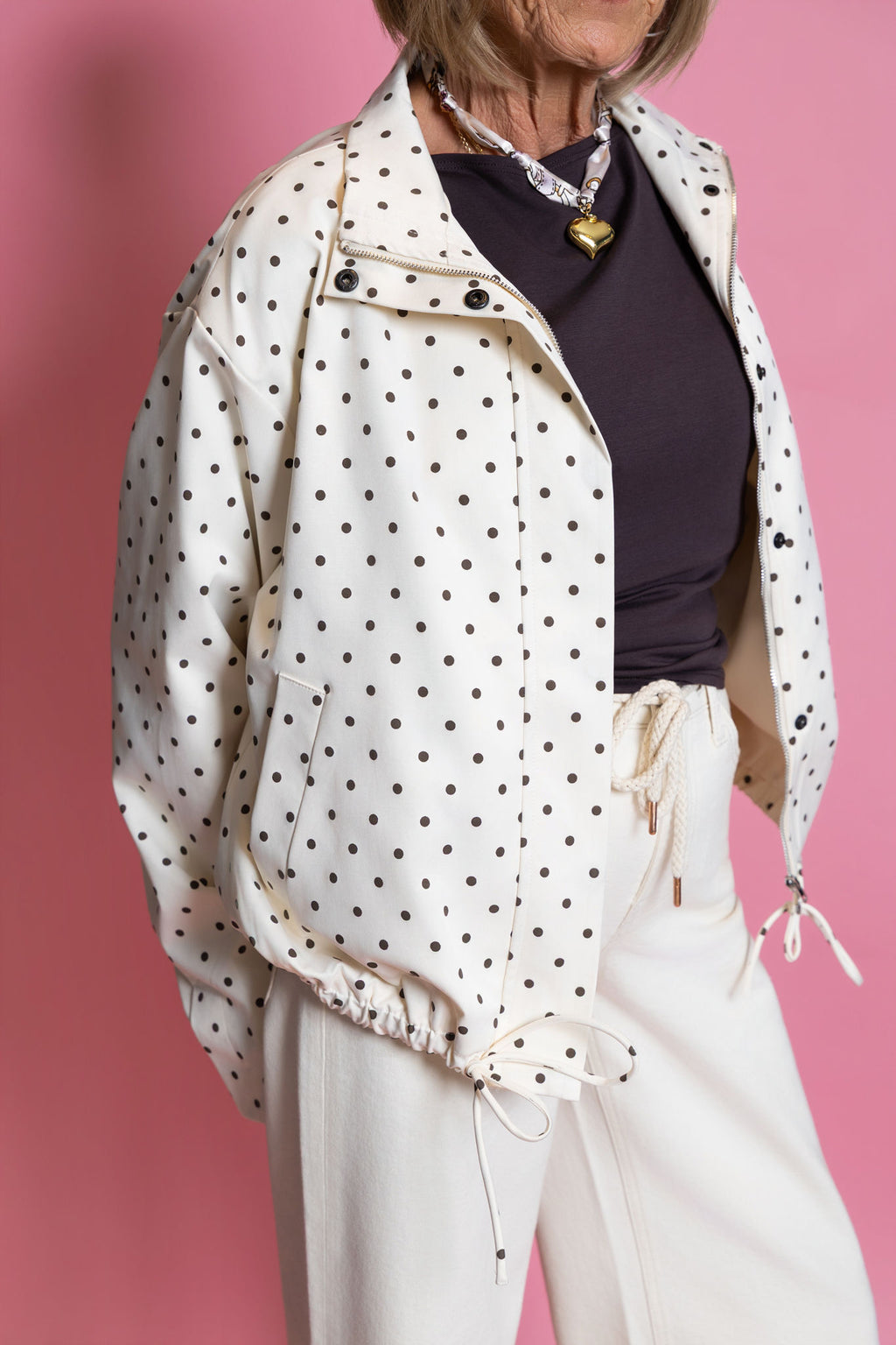 Mod Ref Windbreaker Summer Polka-Dot Jacket