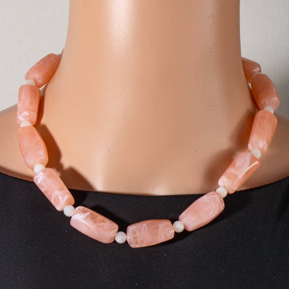 Marble Acrylic Beaded Necklace