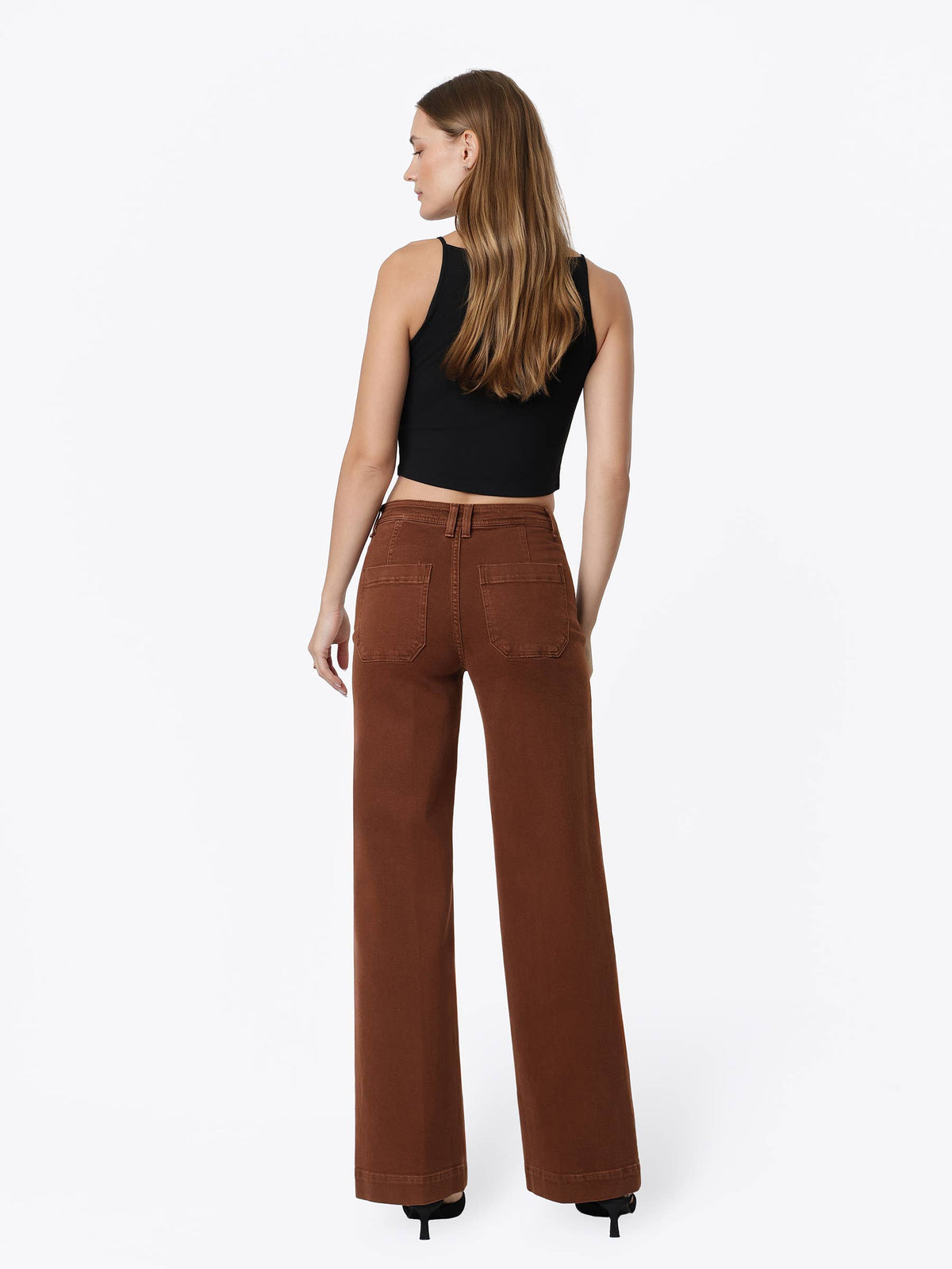 Cambria High Rise Patch Pocket Wide Jeans