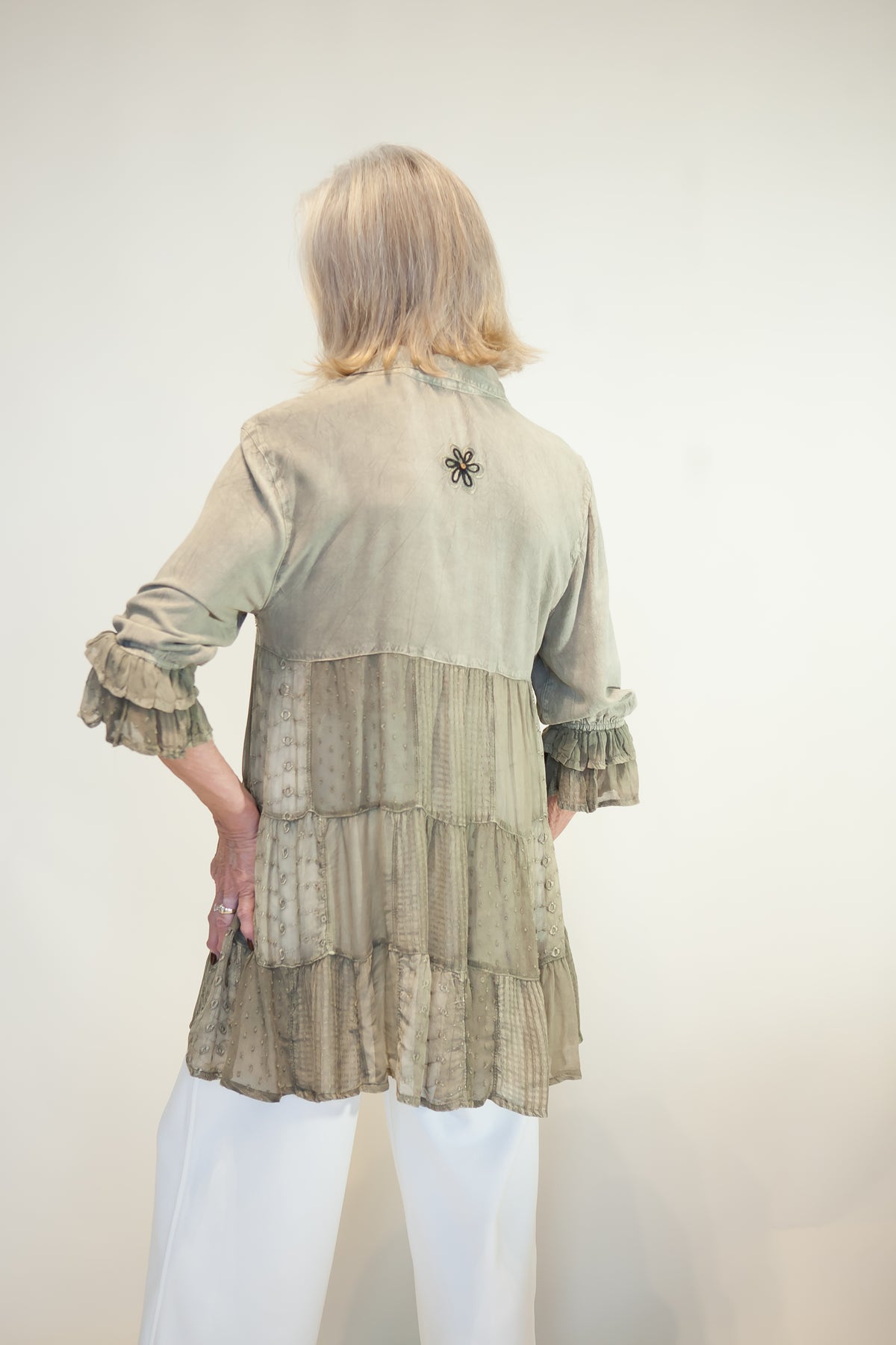 Chasing Daylight Embroidered Button-Down Tunic