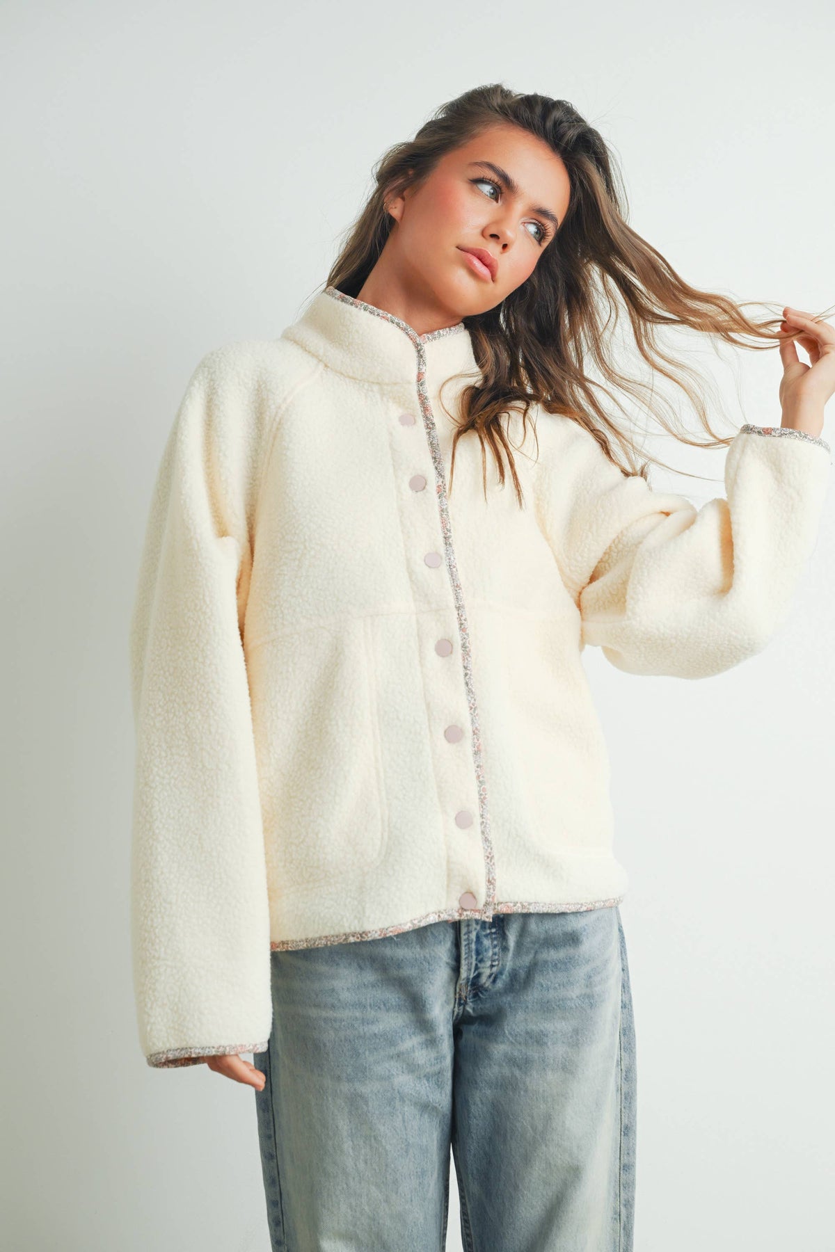 Serenity Cozy Sherpa Snap Jacket