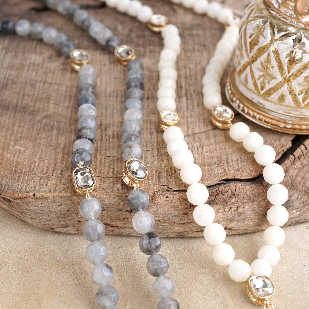 Long Coin Chunky Beaded Necklace – Marbled Muse
