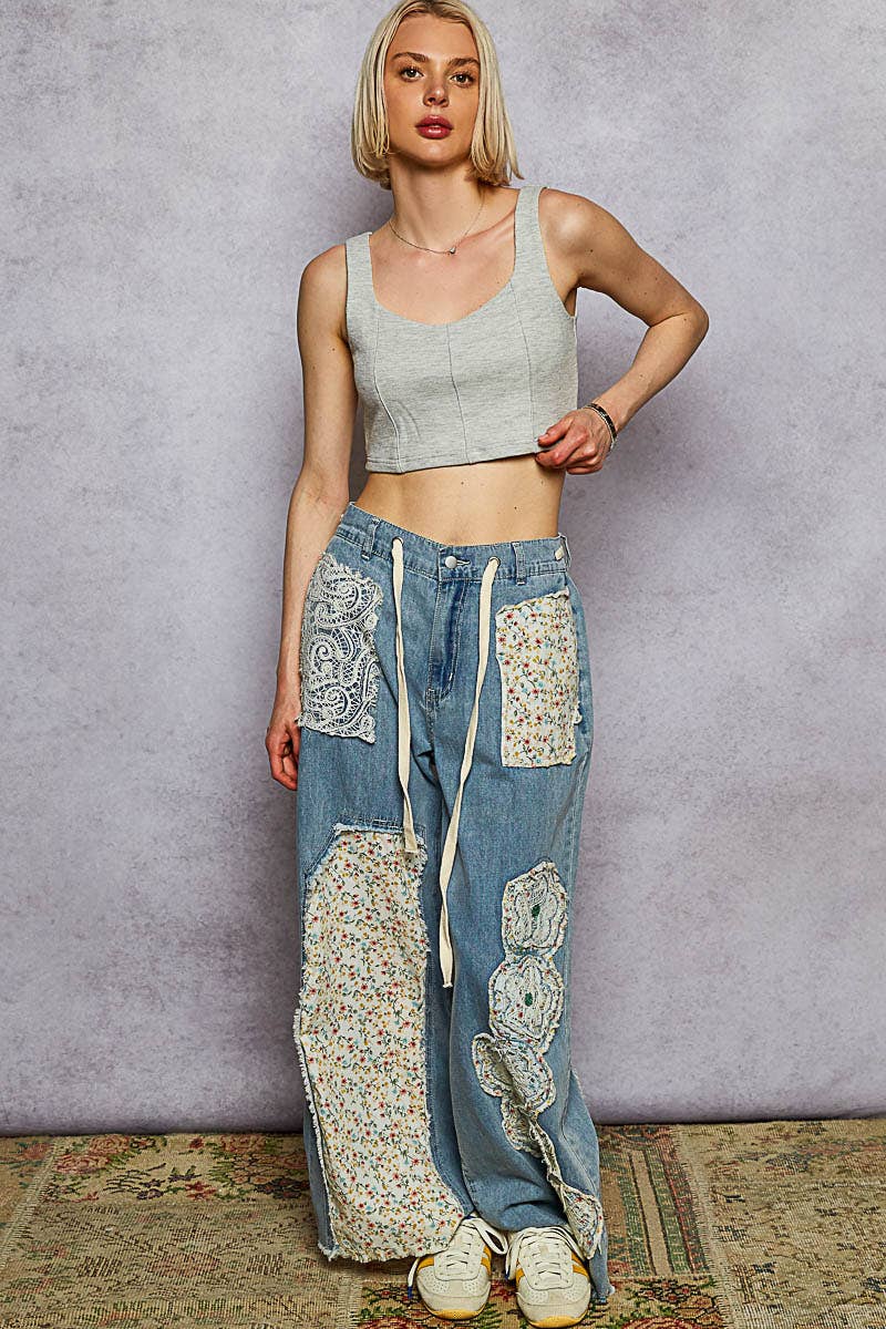 Dawn by POL Floral Patch Pants
