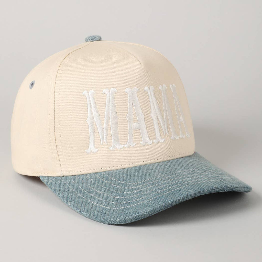 MAMA Typographic Design Embroidery Baseball Cap