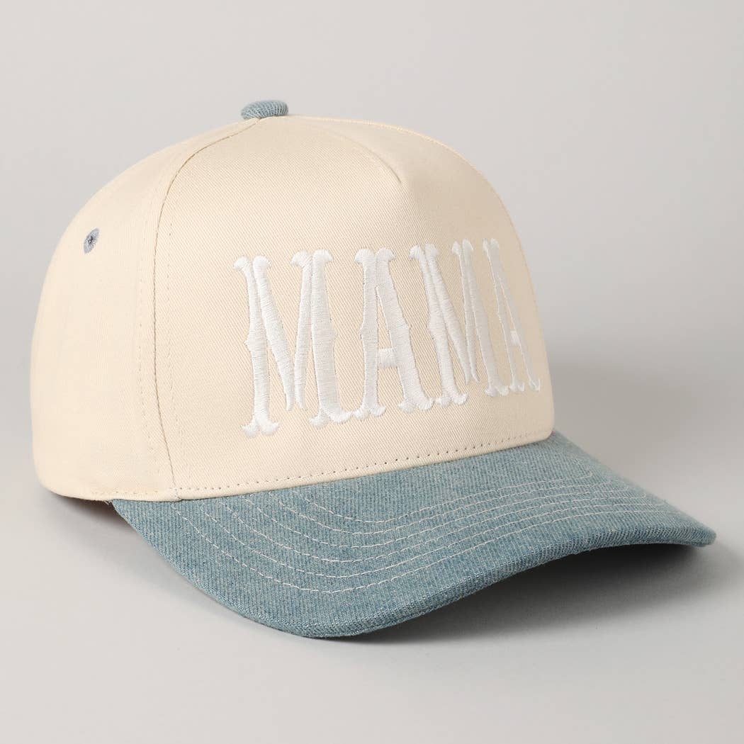 MAMA Typographic Design Embroidery Baseball Cap