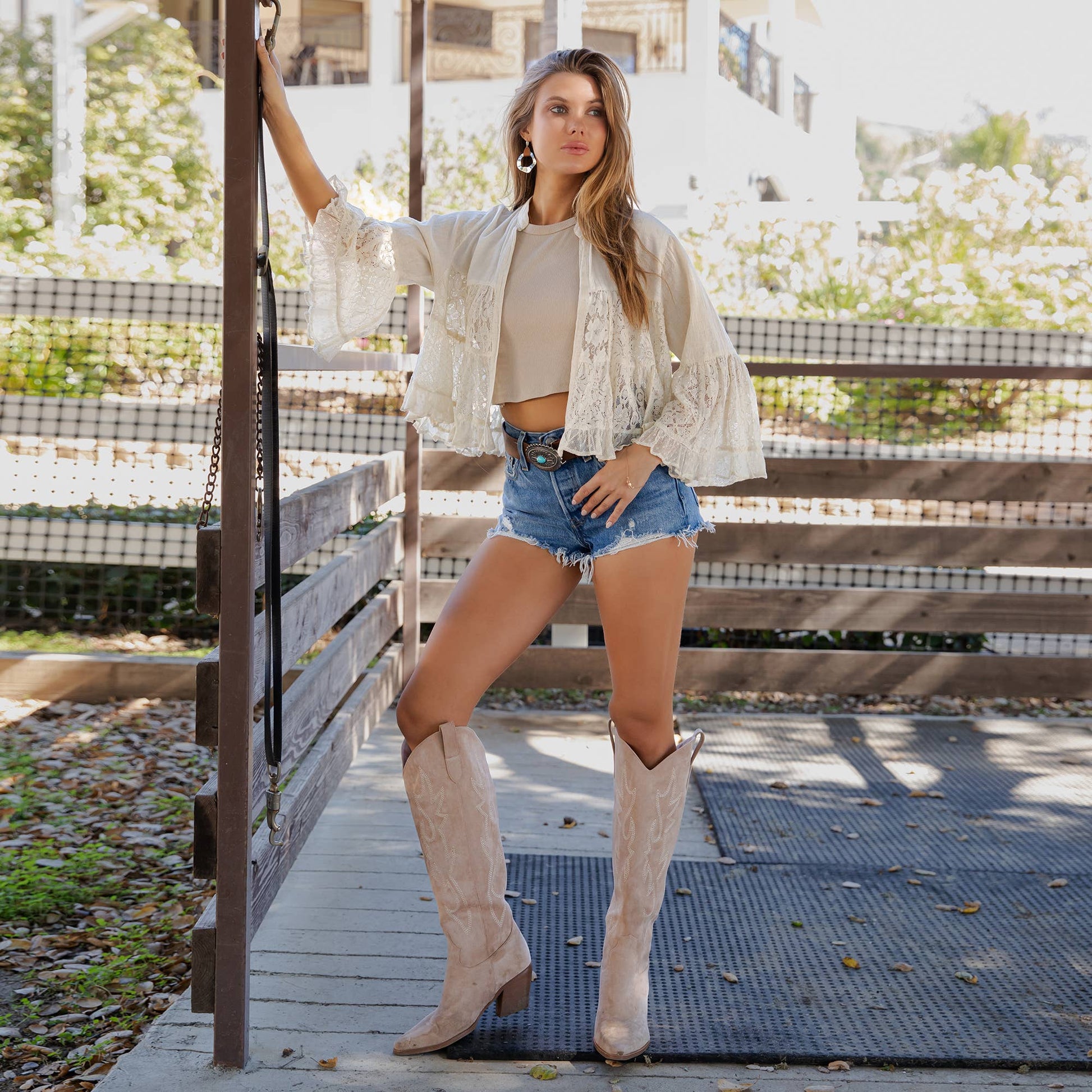 Boho Lace Cropped Summer Top