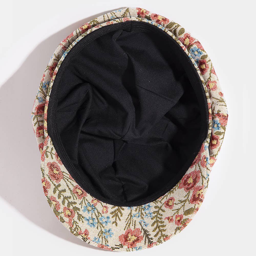 Marielle Floral Tapestry Newsboy Cap