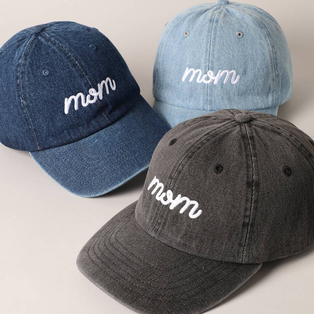 Mom Text Embroidery Cap