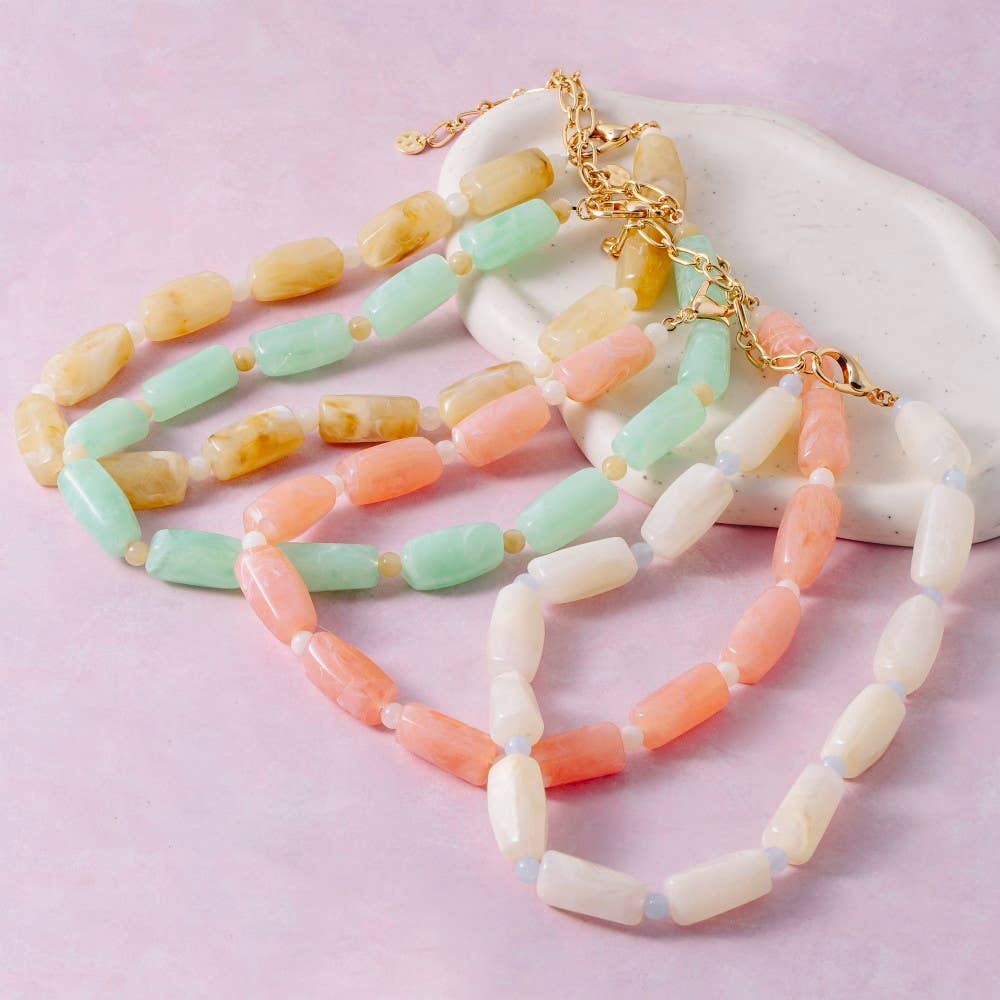Marble Acrylic Beaded Necklace