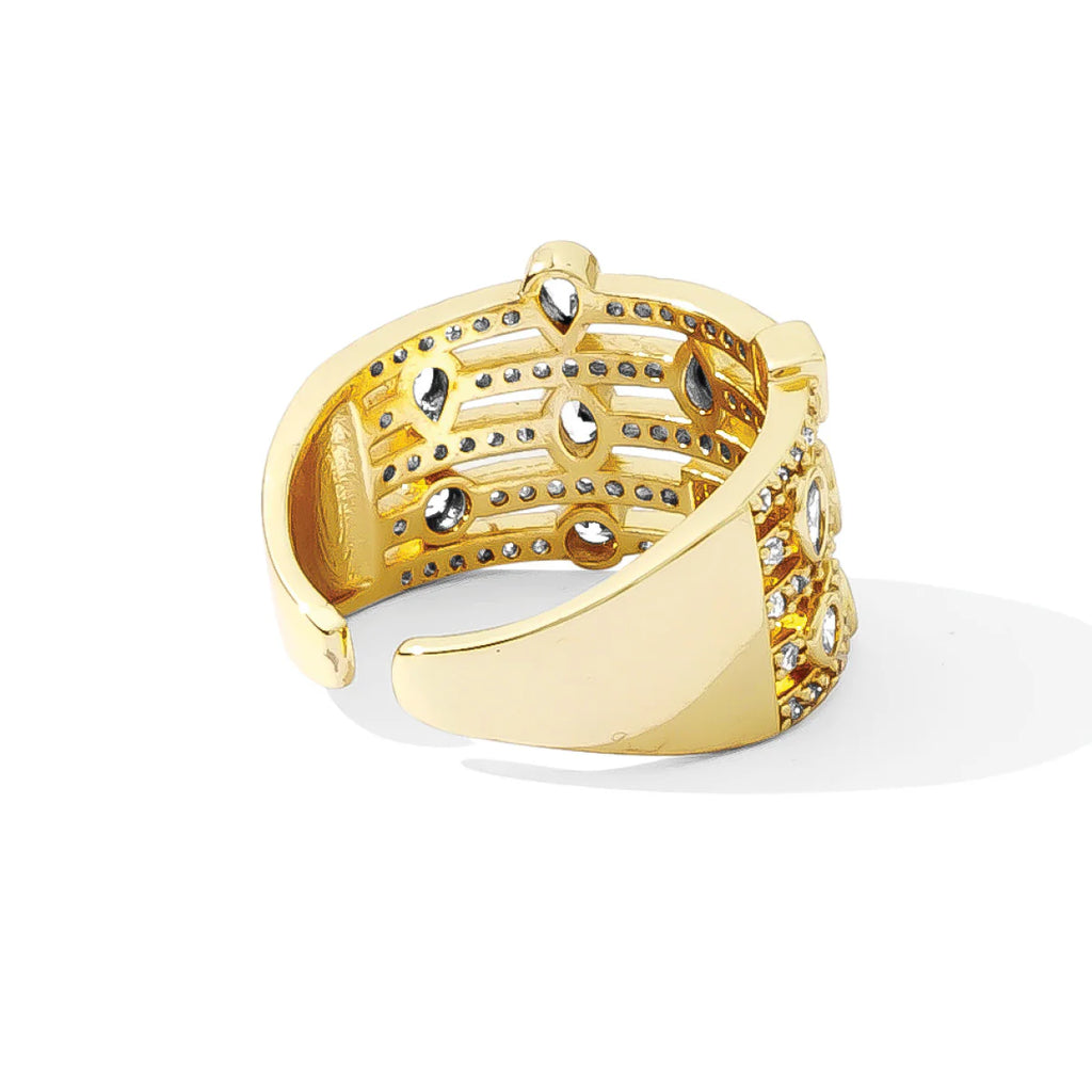 Splendid Iris All that Shimmers Pave Statement Ring