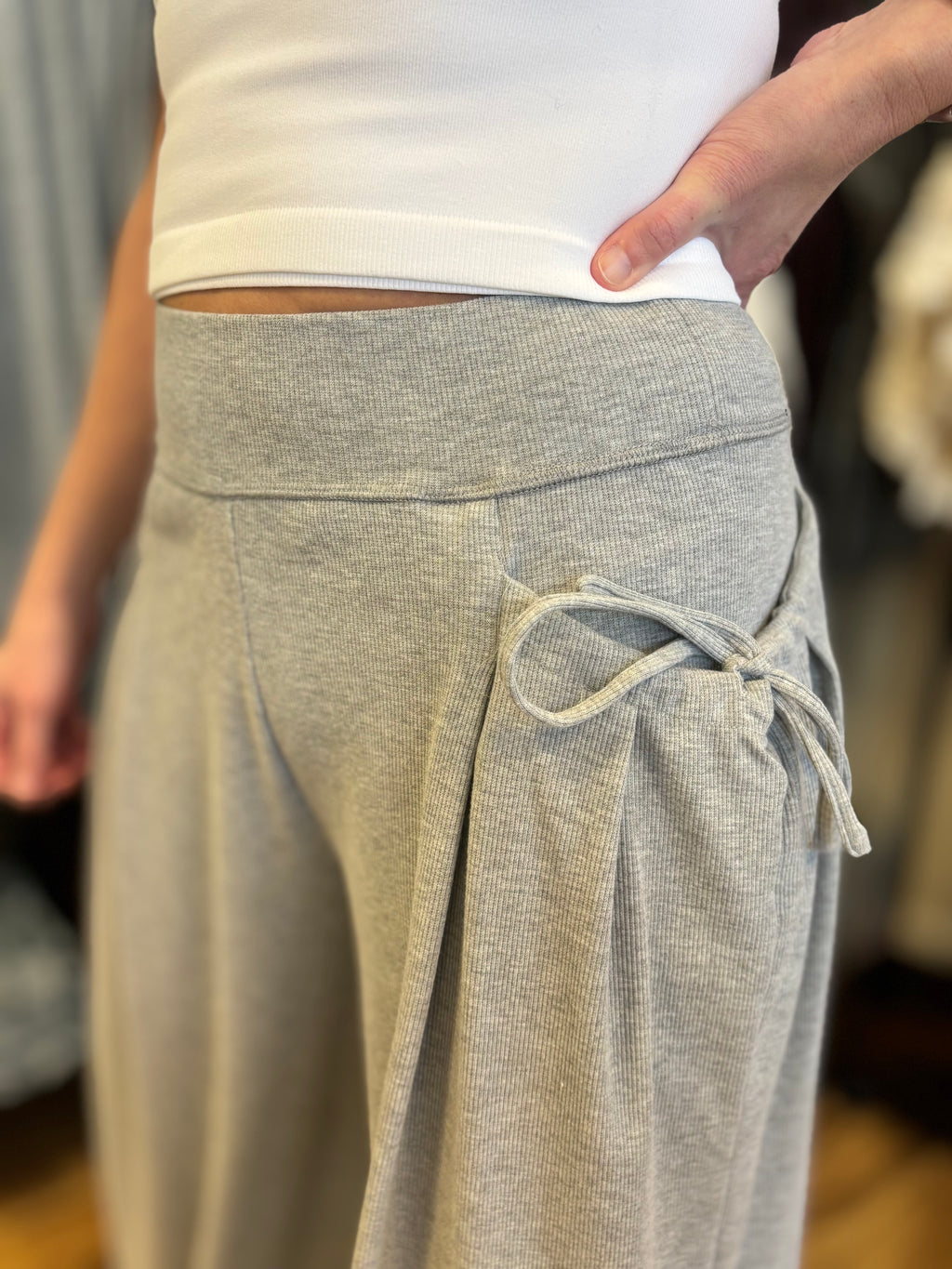 Heather Gray Lounge Wide Leg Pants