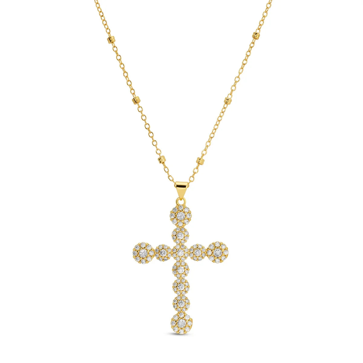Splendid Iris Long Vintage Vibe Cross Necklace