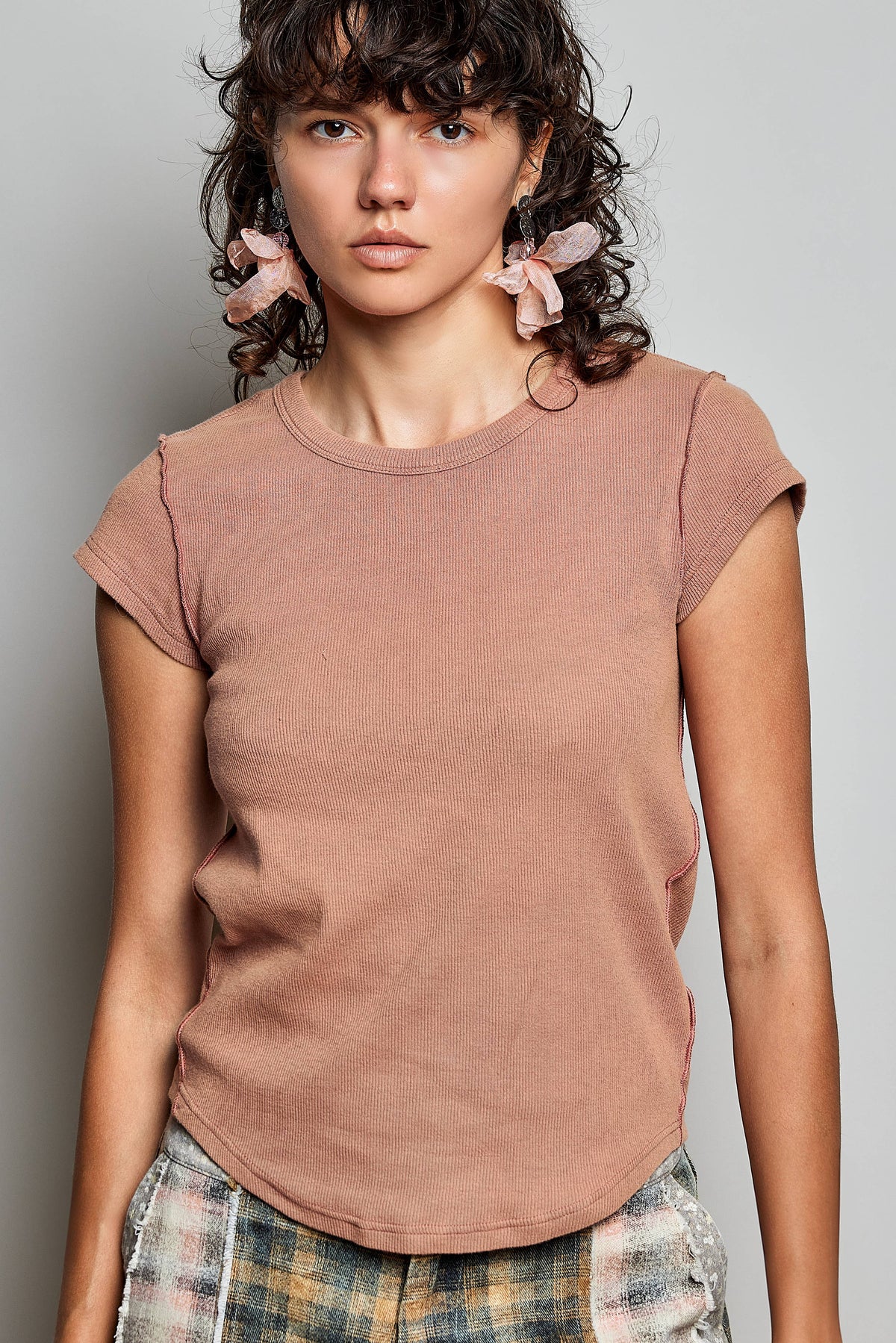 Camille Ribbed Seam Tee
