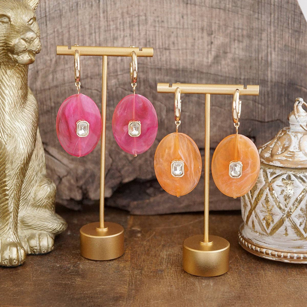 Prism Drift – Marbled Acrylic Stone Lariat Necklace