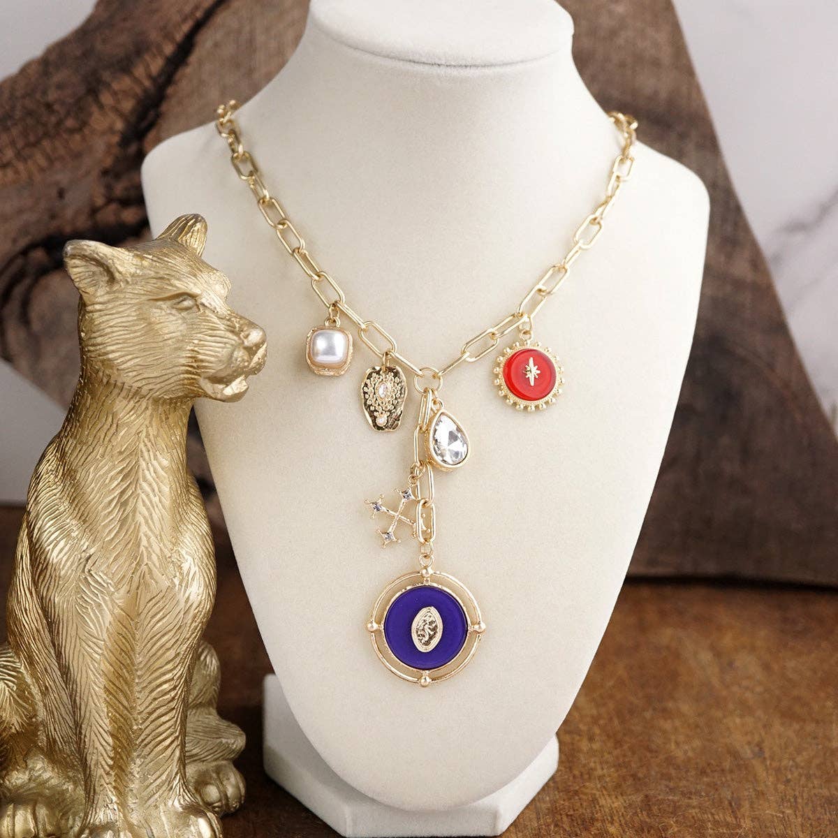 Desert Keepsake – Eclectic Charm Paperclip Lariat Necklace