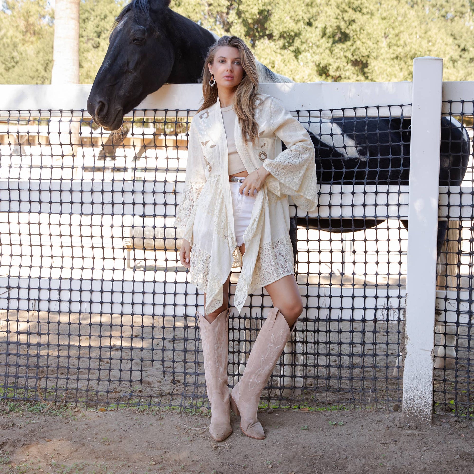 Boho Romantic Layered Cardigan Shrug Lace Patchwork Top/Elena