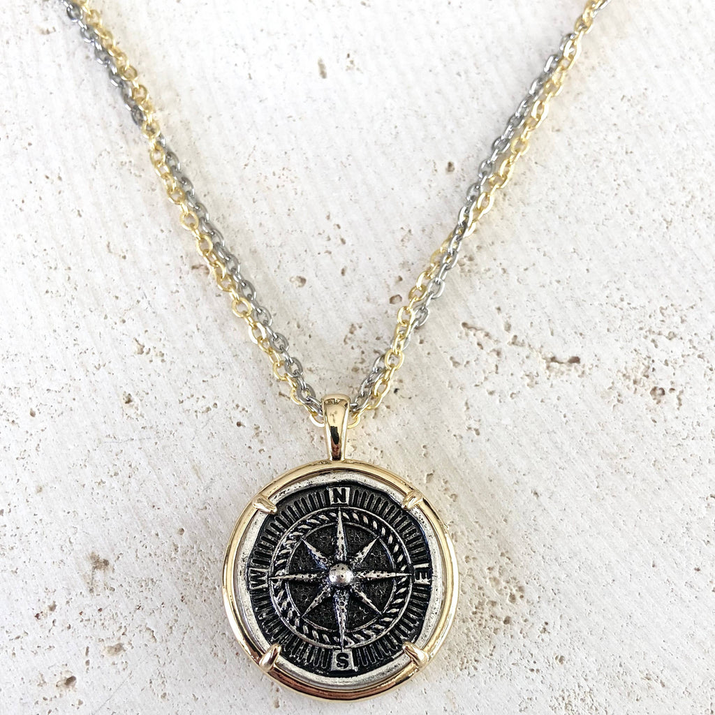 Compass Coin Necklace