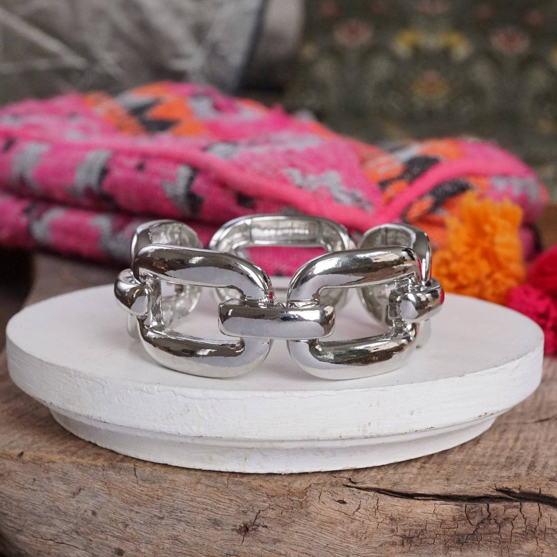 Chunky Chain Statement Stretchy Bangle Bracelet