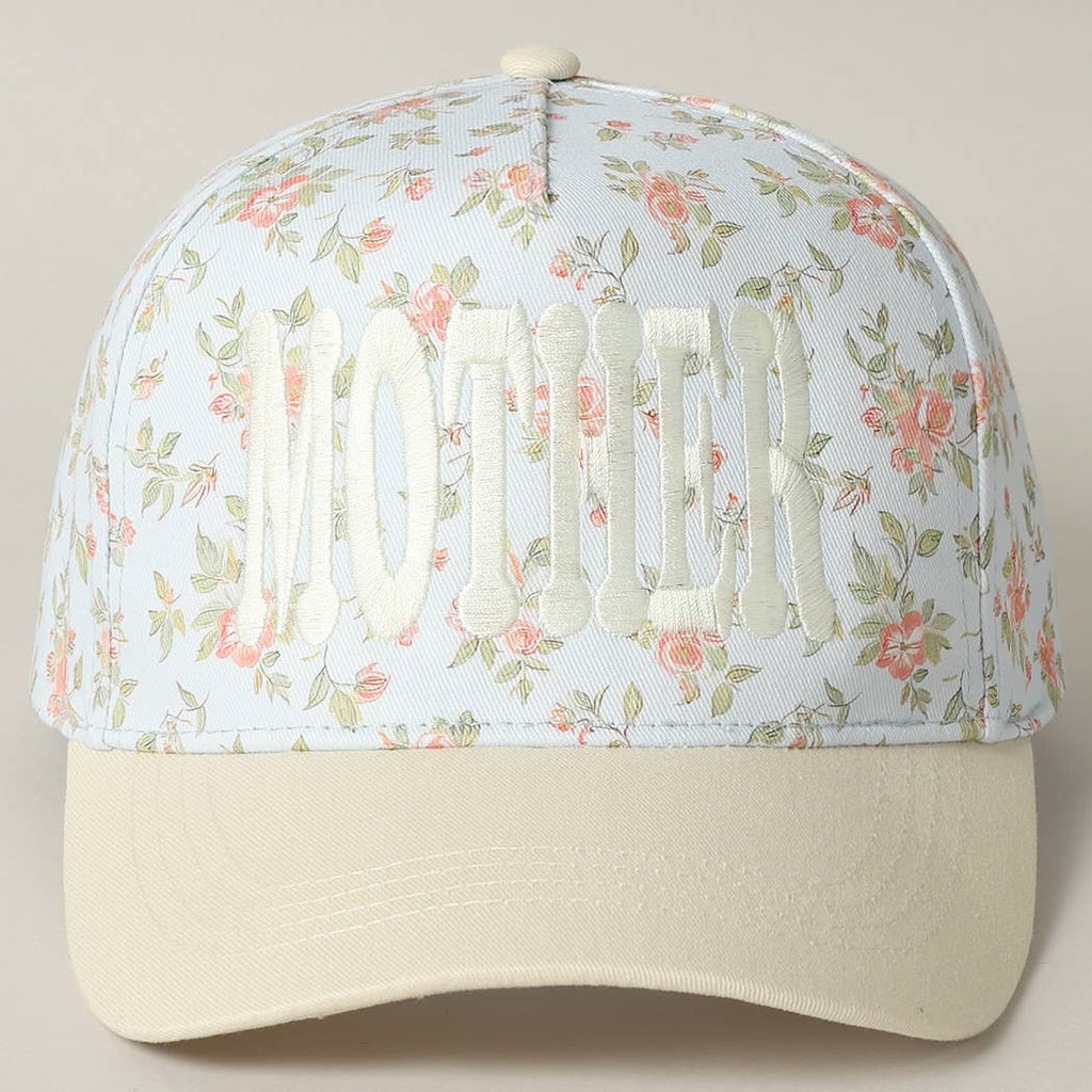 MOTHER Embroidered Flower PatternTrucker Hat