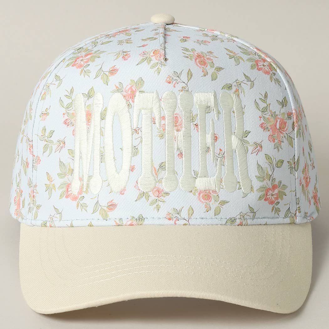 MOTHER Embroidered Flower PatternTrucker Hat
