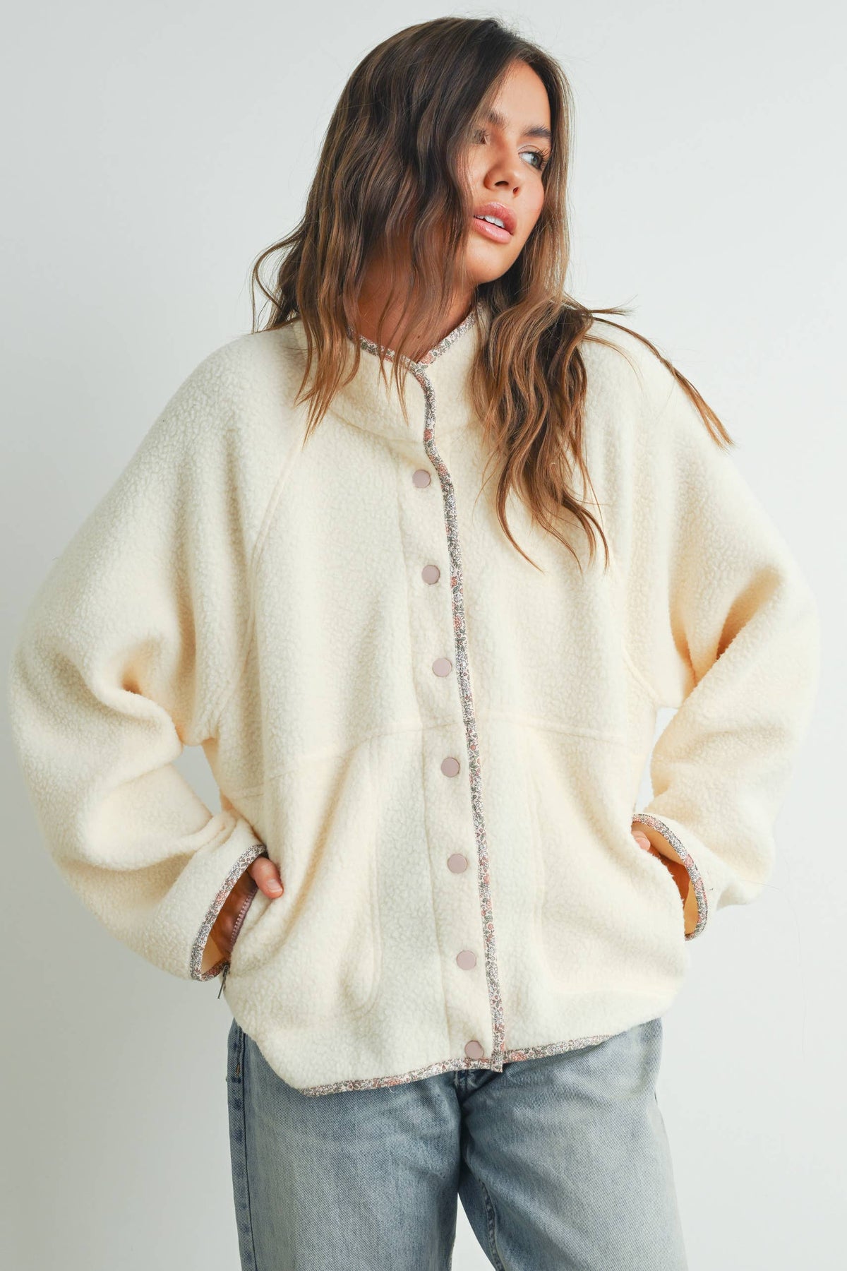 Serenity Cozy Sherpa Snap Jacket