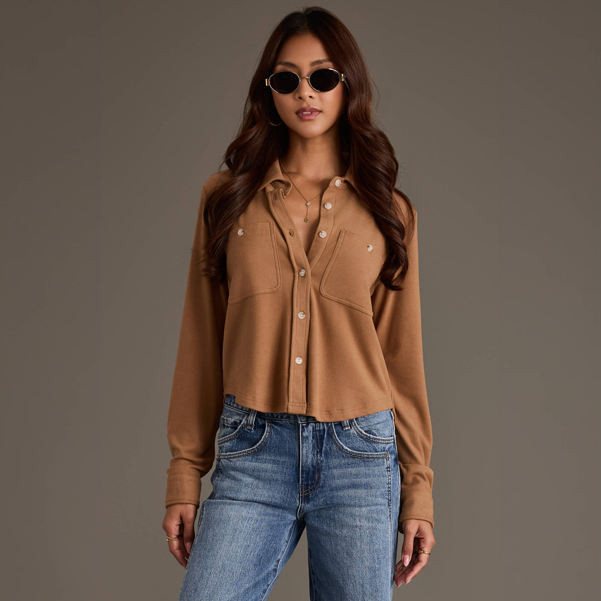 Corinne Soft Button-Up Top