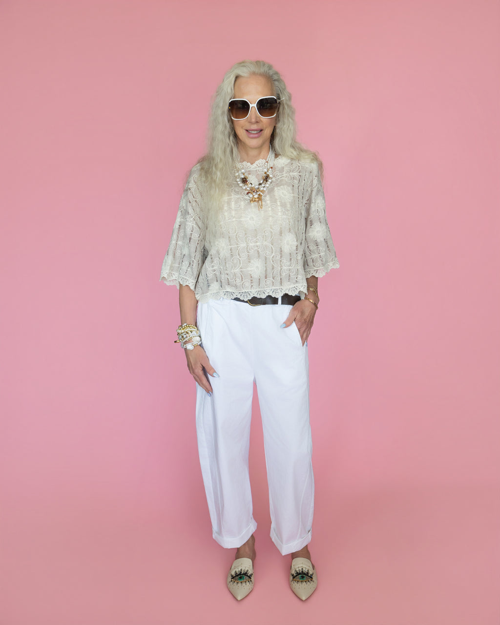 Flower Embroidery and Lace Boho Casual Short Sleeve Top