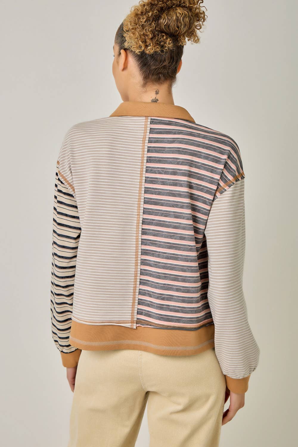 Mireya Mixed Stripe Polo Top