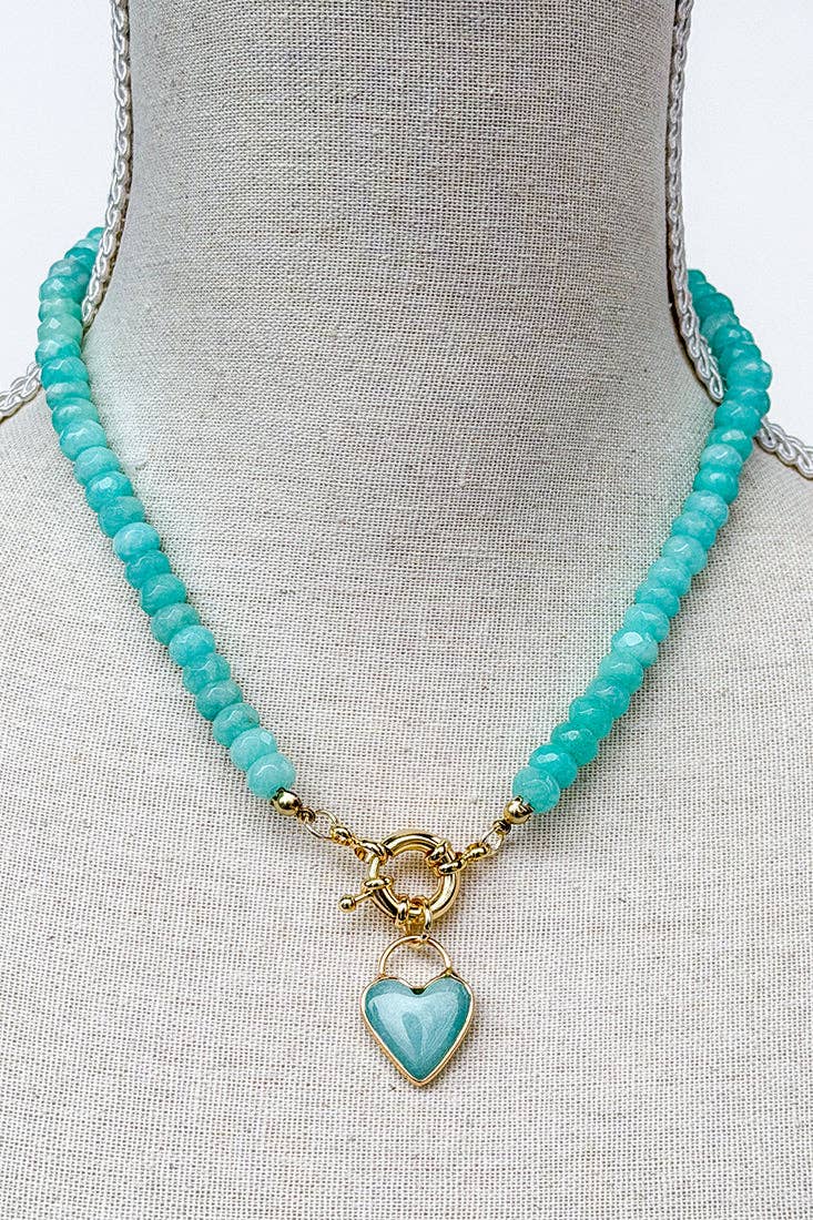 Boho Jewelry/Connie Necklace- Light Blue