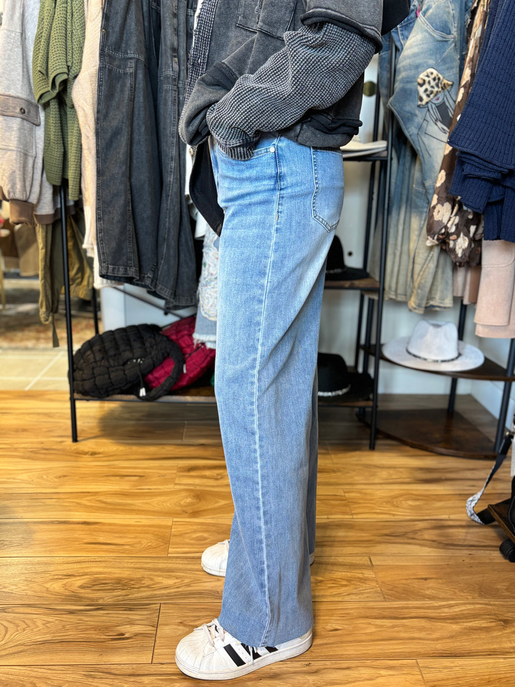 Bells Wide Leg Blue Jeans