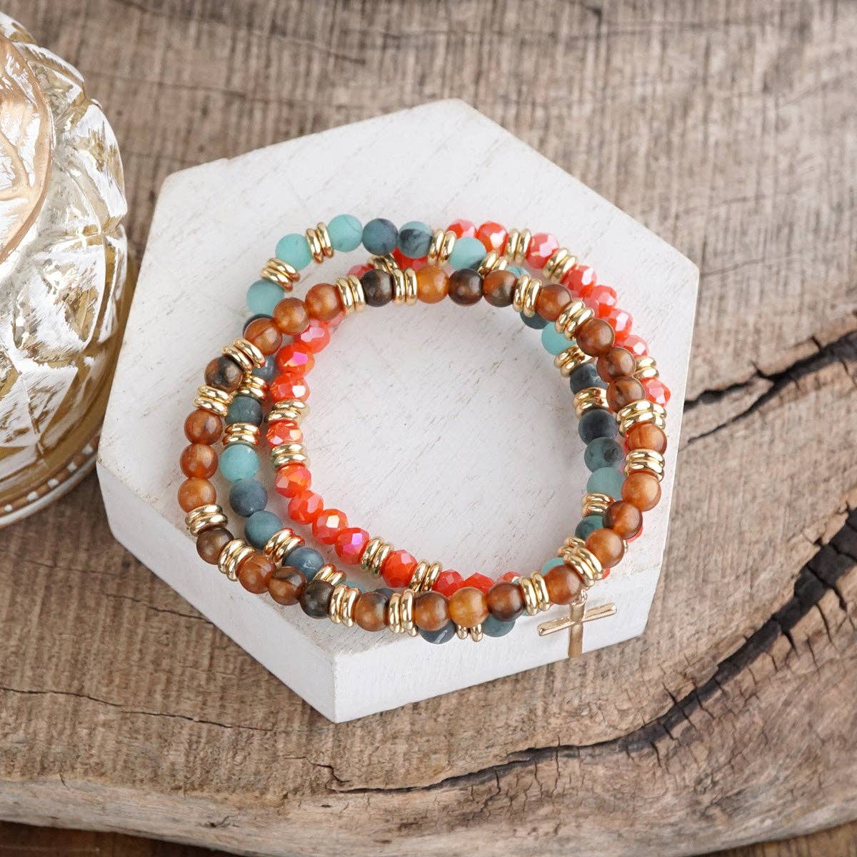 Cross Bracelet Stack Set – Desert Faith Stack - 3 colorways