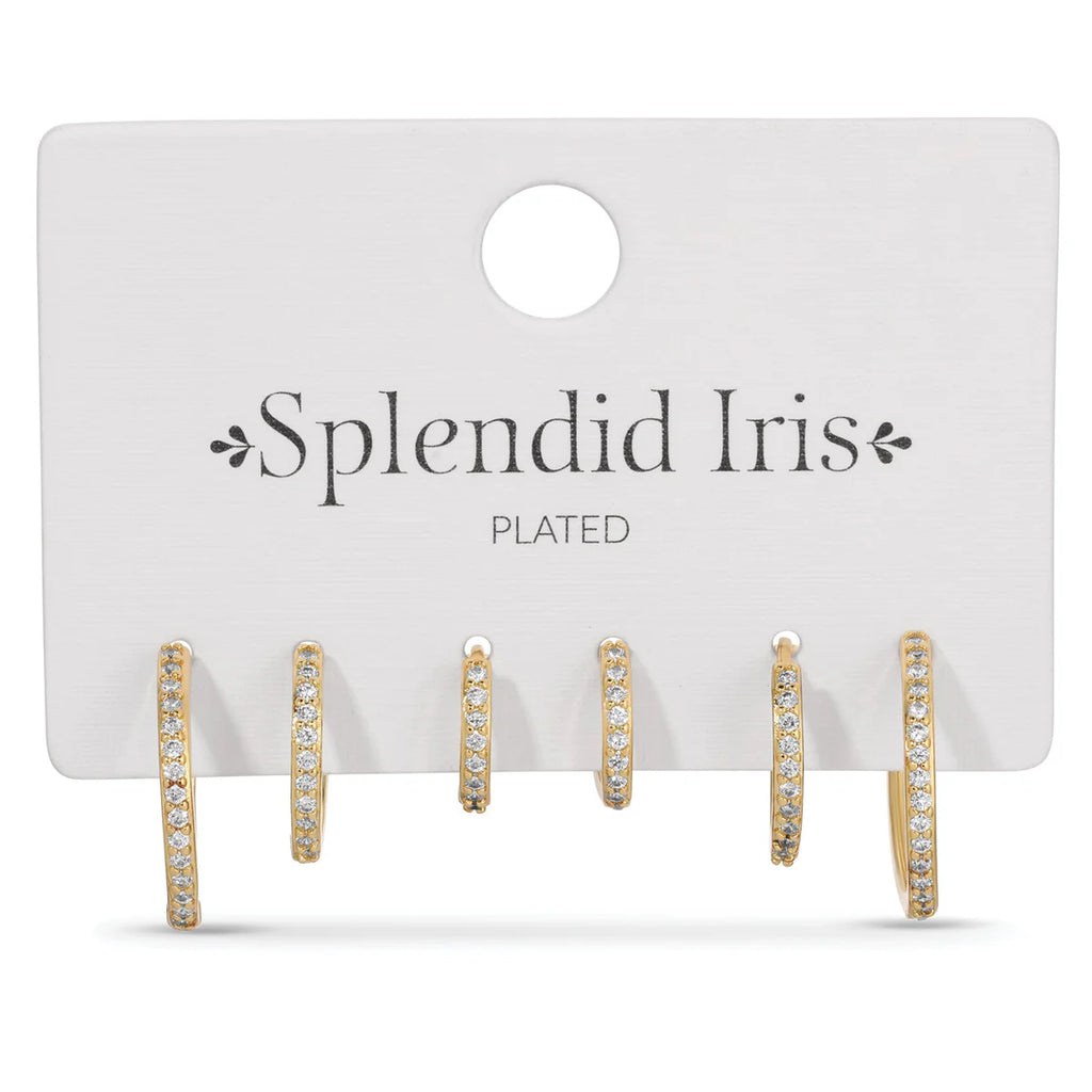 Splendid Iris Delicate Pave Huggies (Combo)