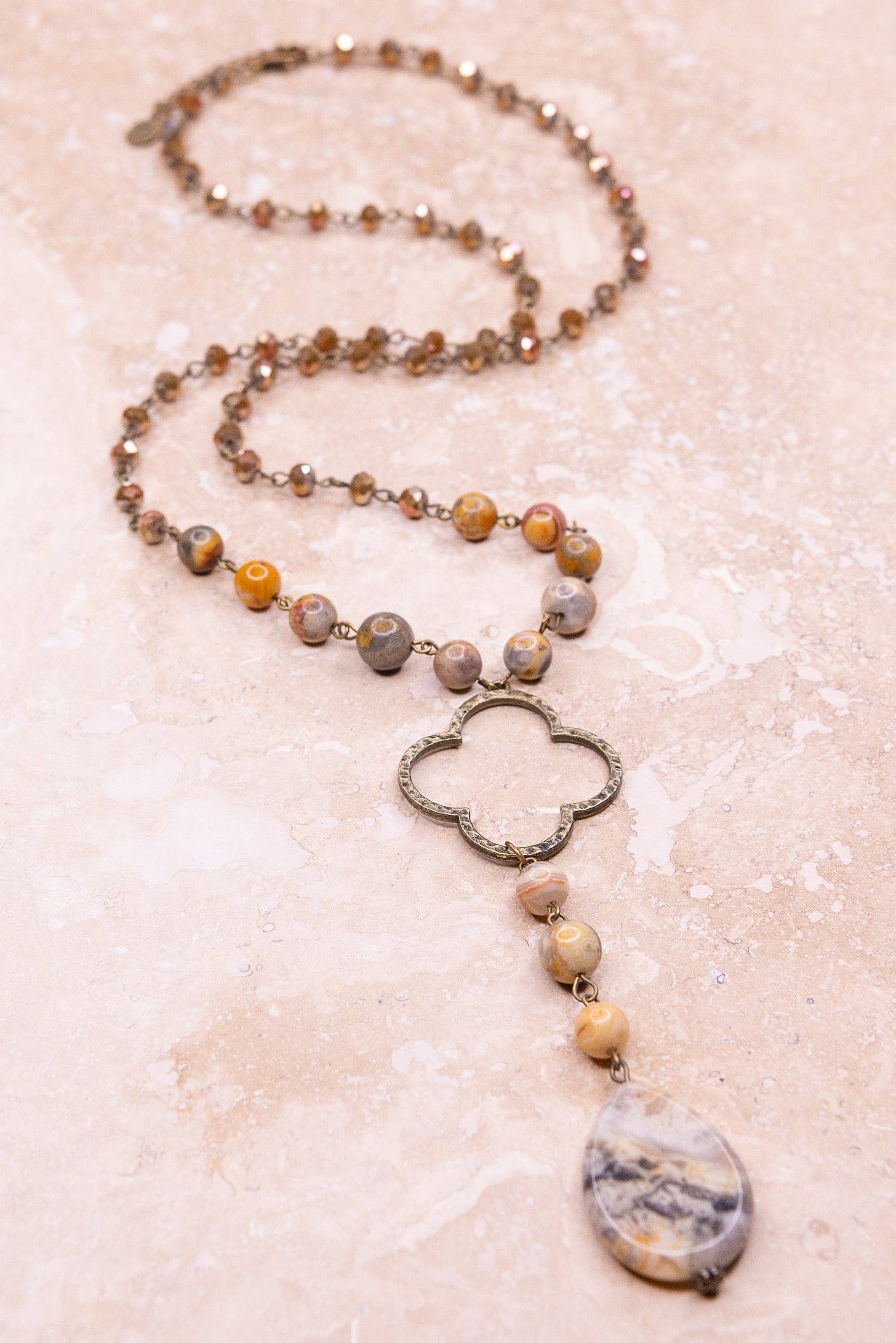 Boho Necklace Alani Necklace in Taupe