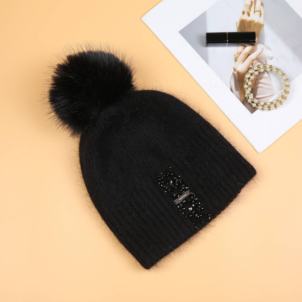 Decorative Perlies Accent Pompom Hat SD120