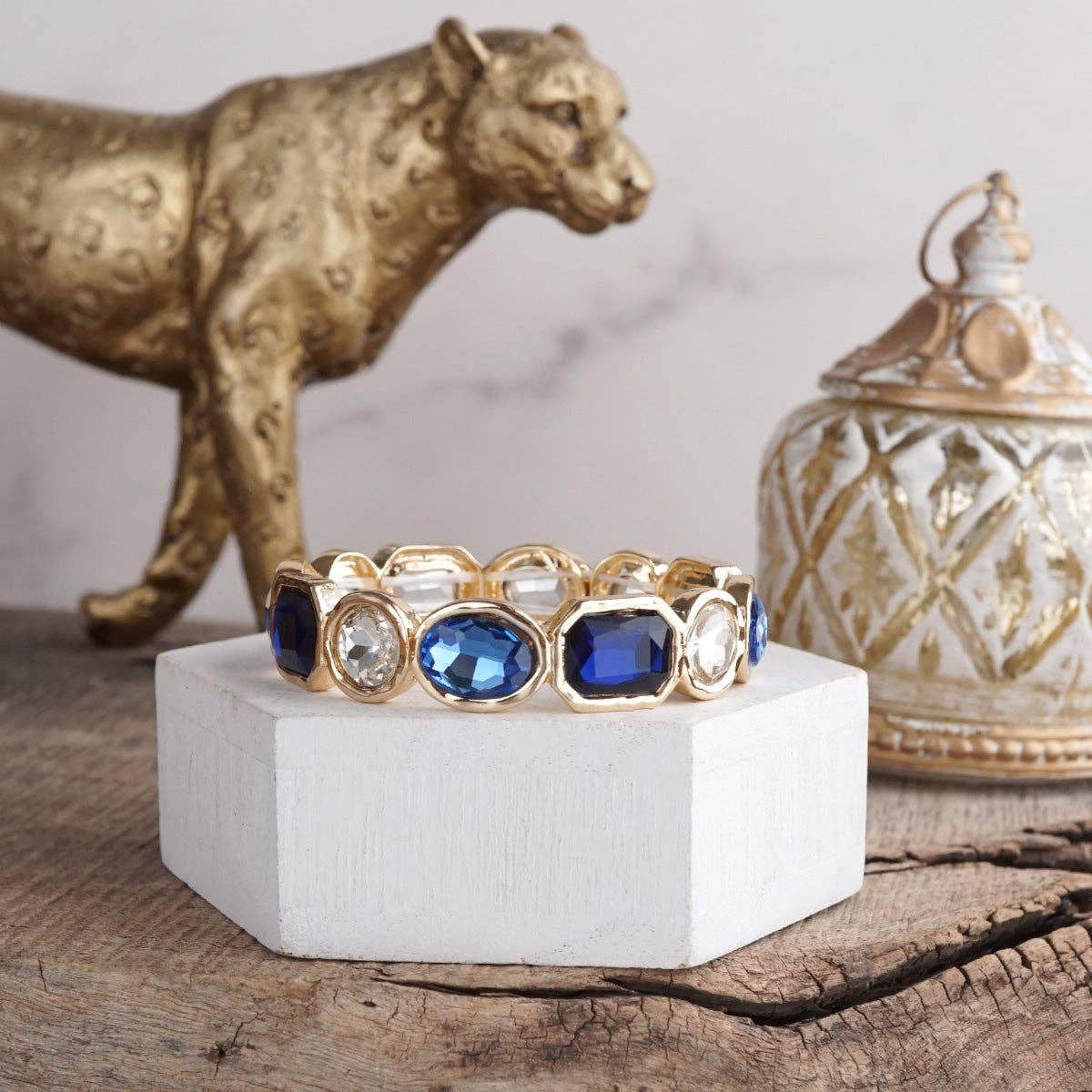 Emerald Green Statement Stretch Gem Bangle
