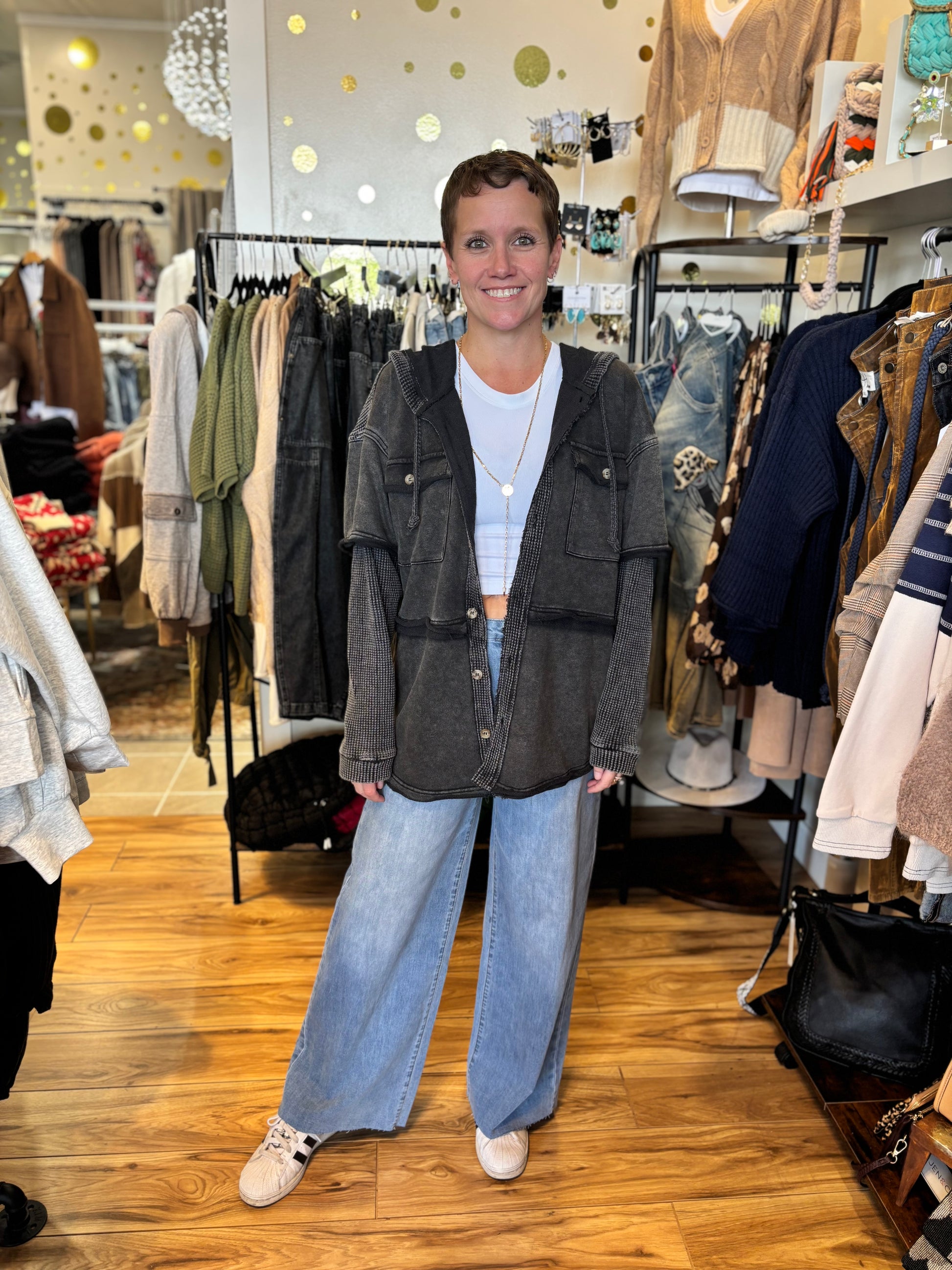 Camden Washed Waffle Sleeve Jacket