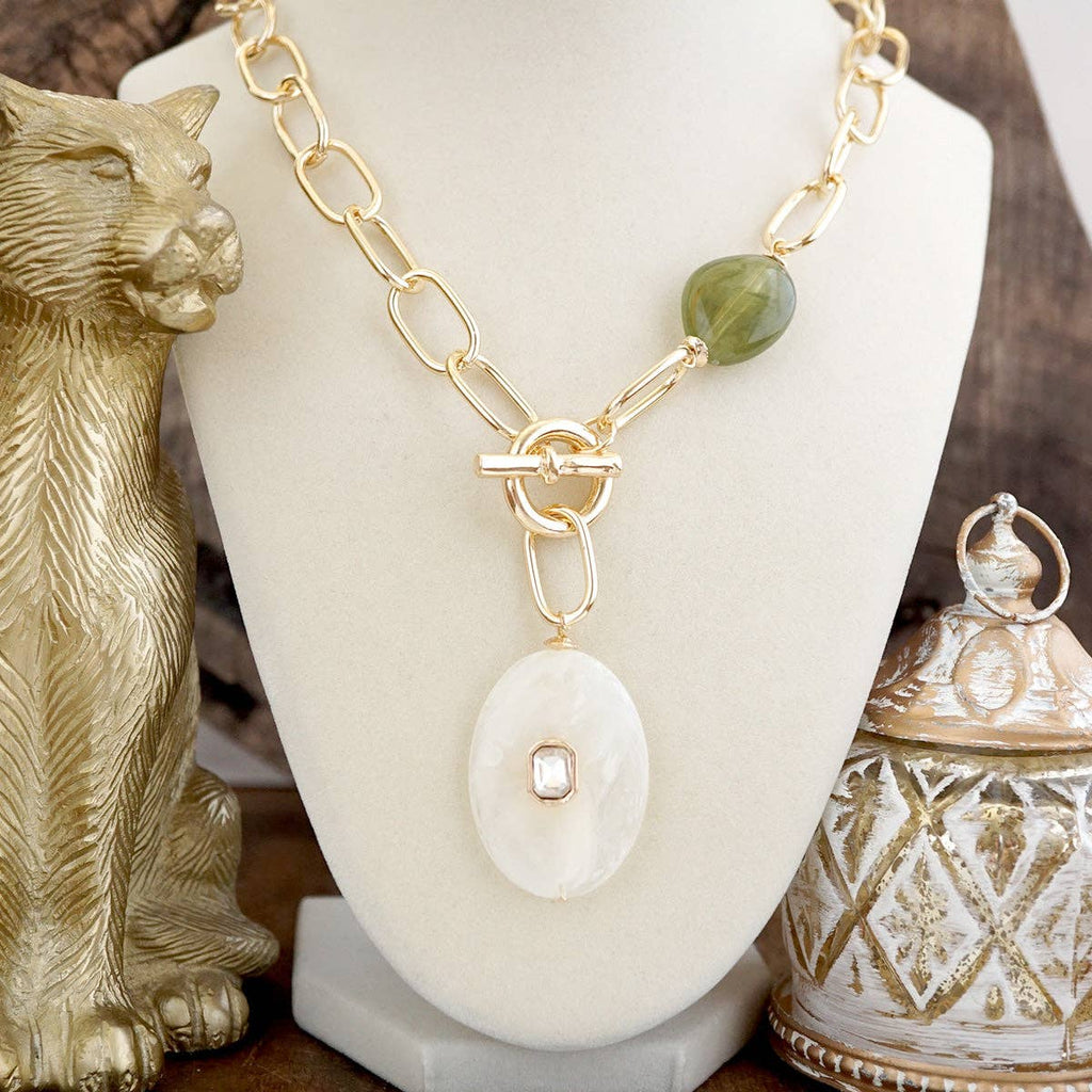 Prism Drift – Marbled Acrylic Stone Lariat Necklace