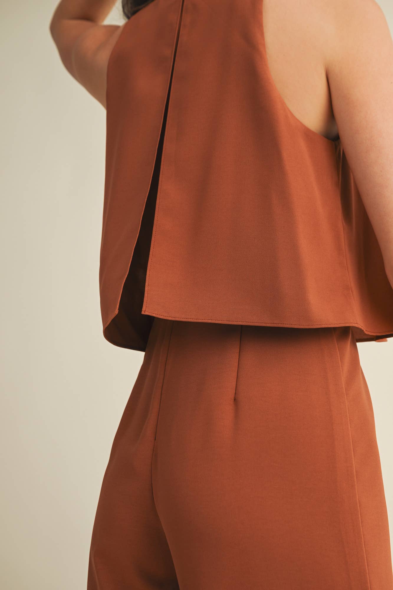 Lola Sleeveless Jumpsuit in Soft Hazel