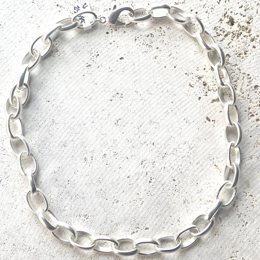Chunky Matte Silver Necklace
