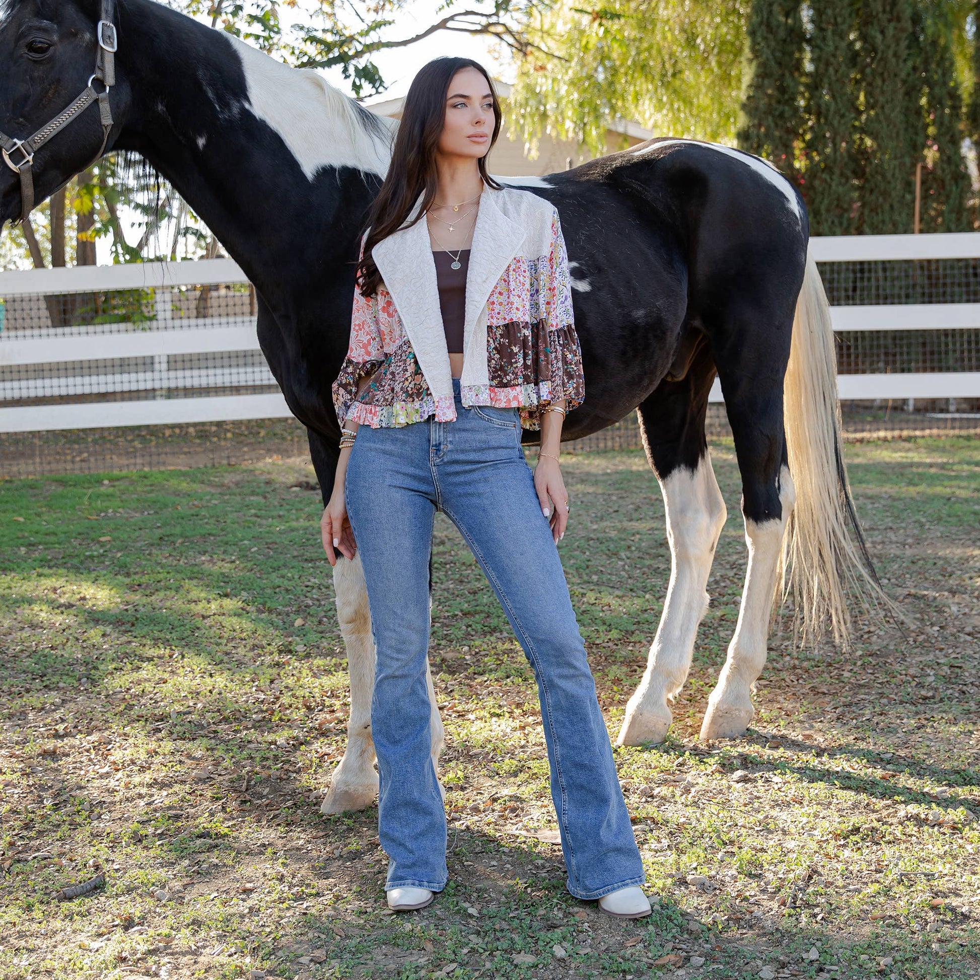 Boho Patchwork Embroidered Summer Shrug Top/ Marlowe