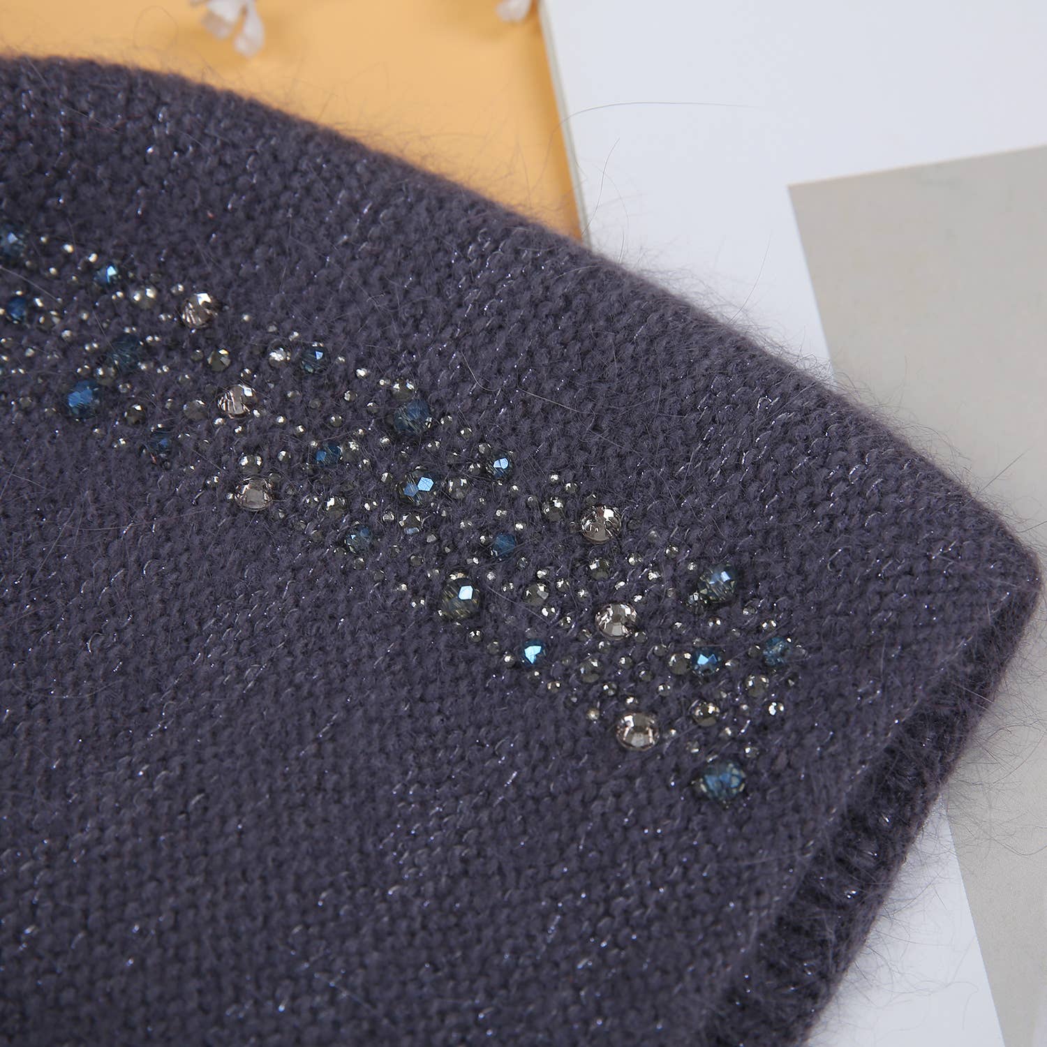 Elegant Sparkle Embellished Pompom Hat