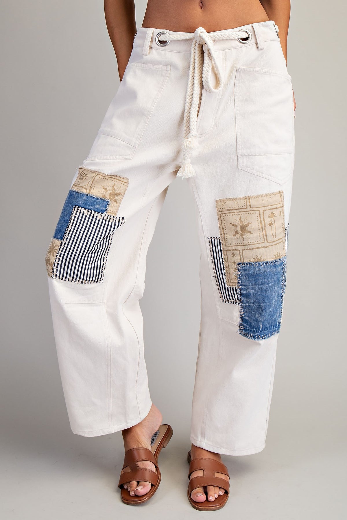 Mosaic Mineral Wash Patchwork Pants