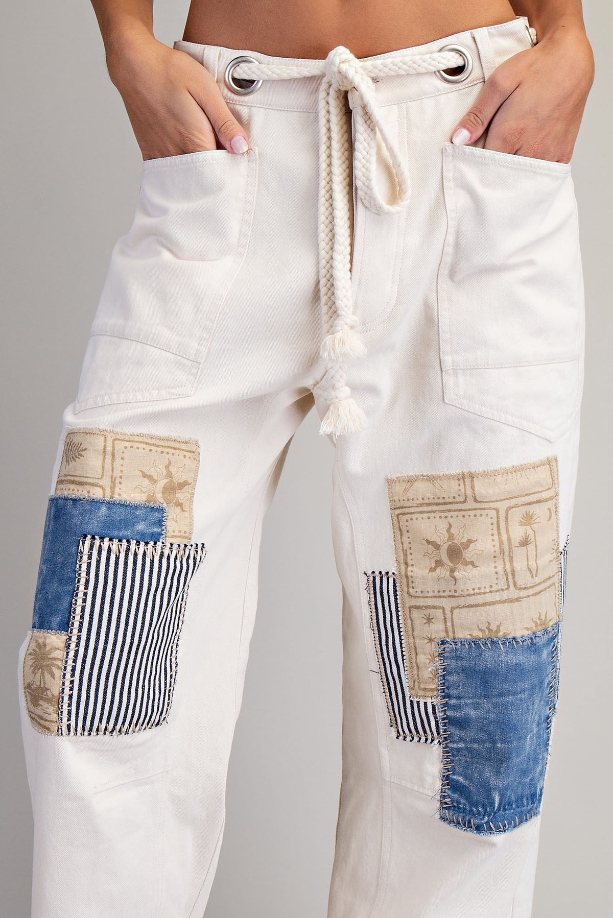 Mosaic Mineral Wash Patchwork Pants