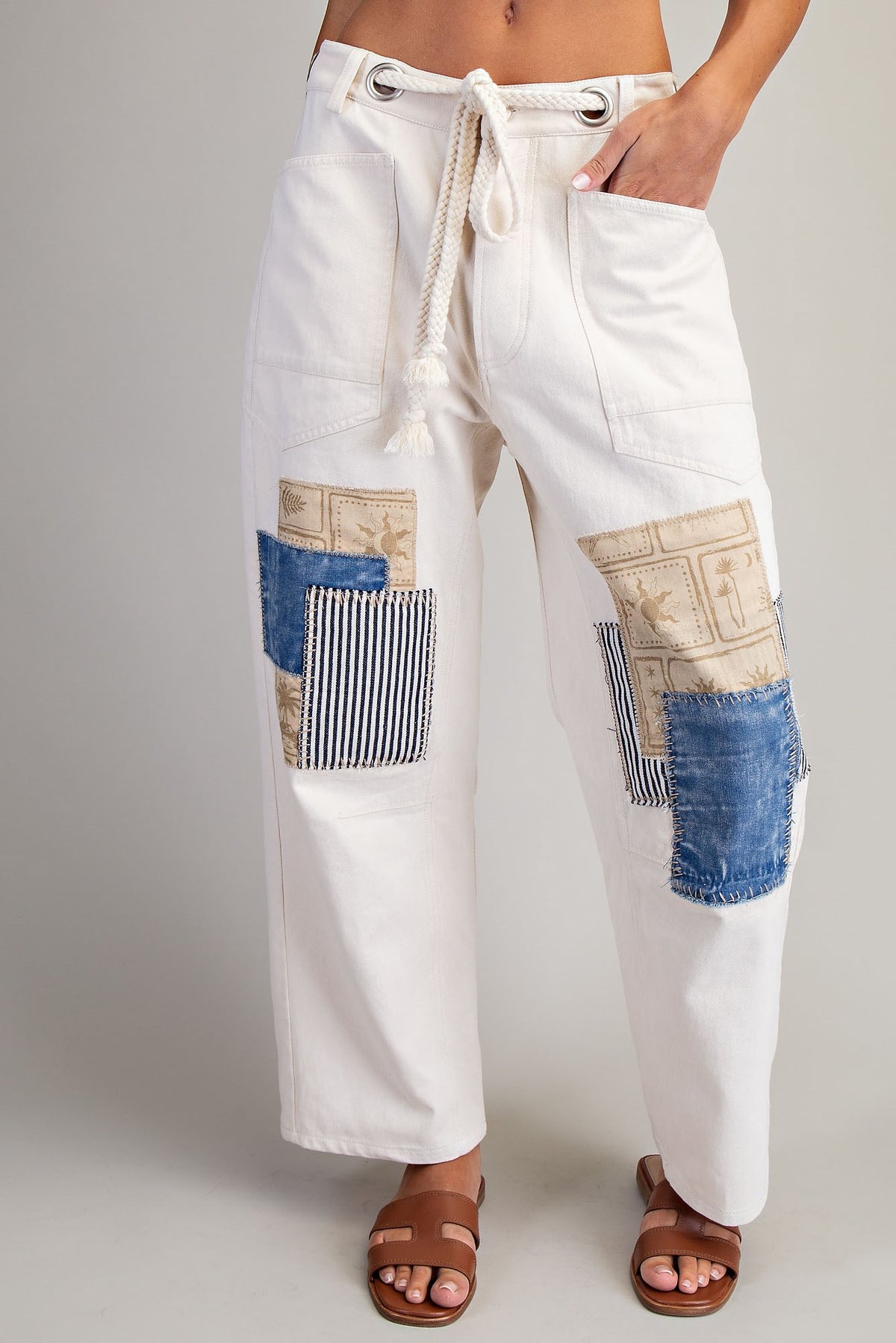 Mosaic Mineral Wash Patchwork Pants