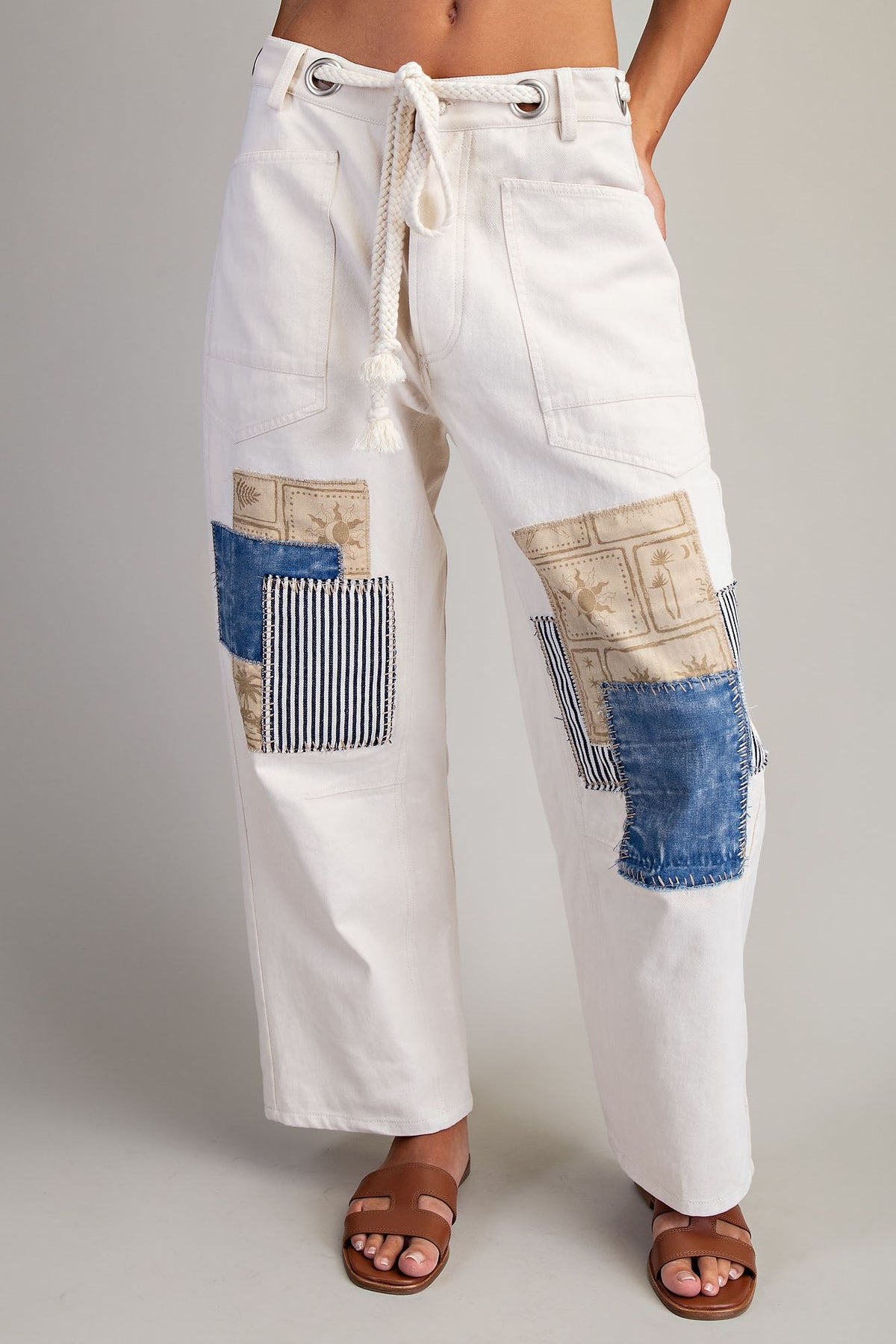 Mosaic Mineral Wash Patchwork Pants