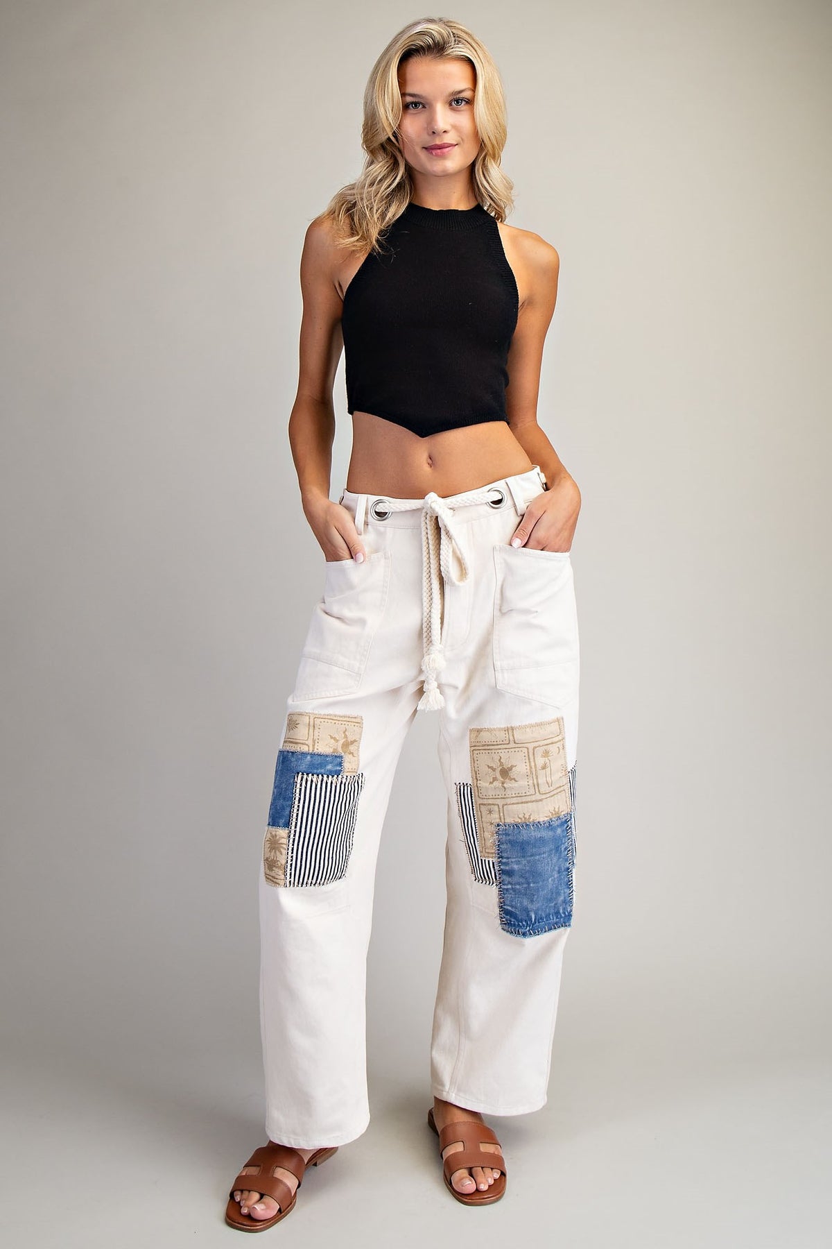 Mosaic Mineral Wash Patchwork Pants
