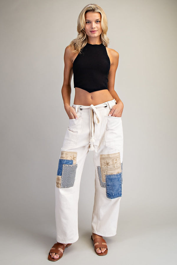 Mosaic Mineral Wash Patchwork Pants