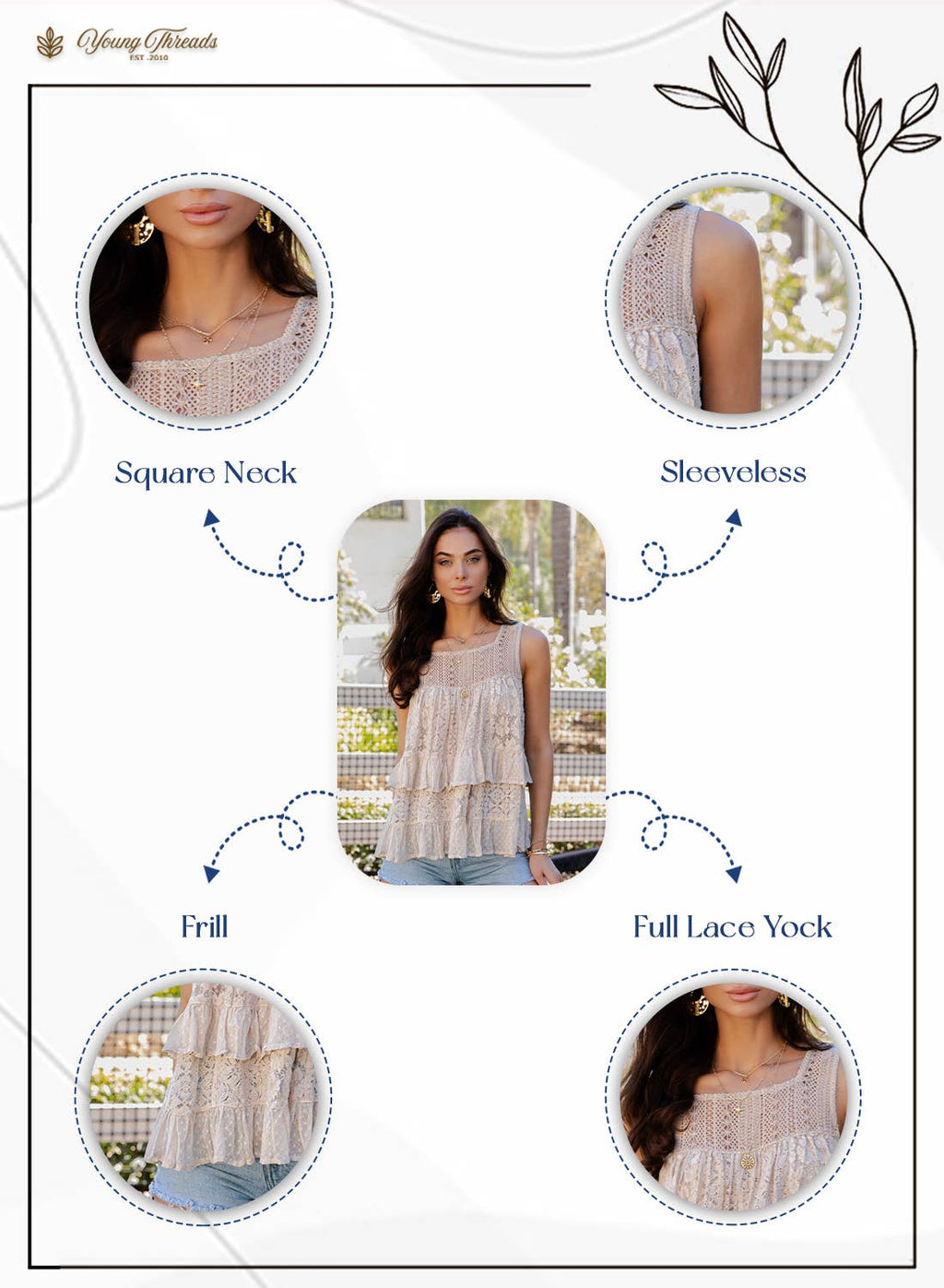 Boho Tiered Lace Bestselling Top /Luna